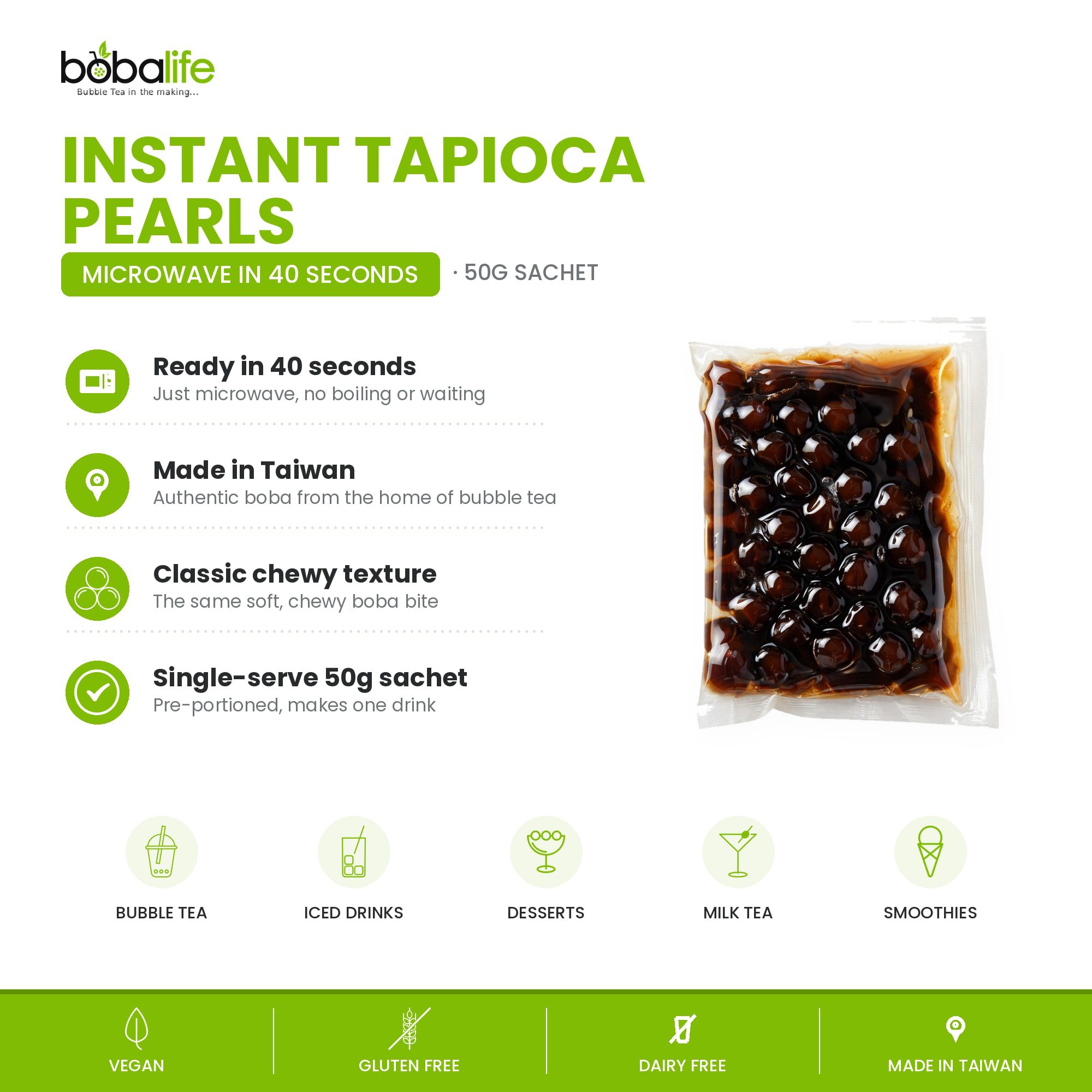 Instant Tapioca Pearls (50g sachet) - Image 2