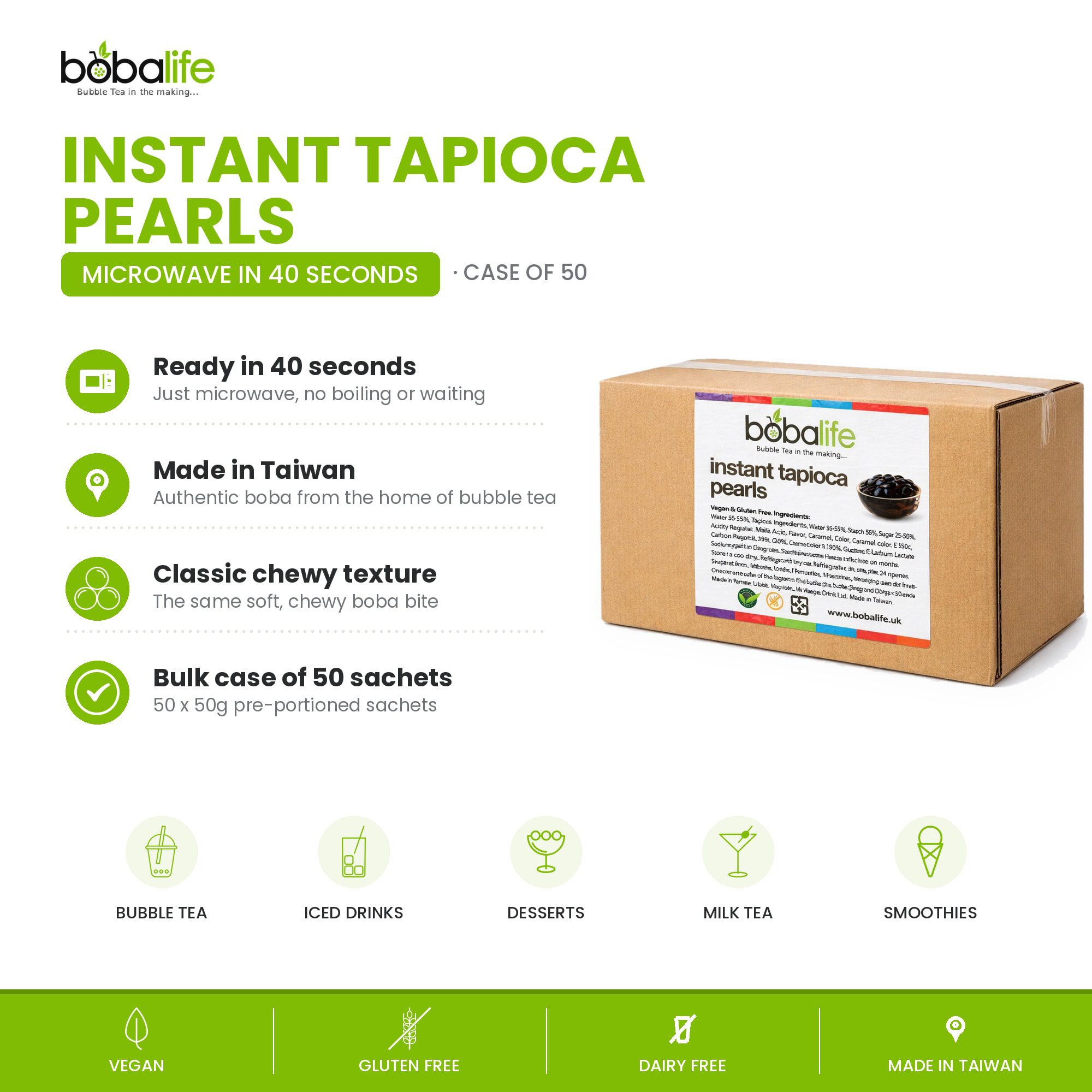 Instant Tapioca Pearls (50g case of 50) - Image 2
