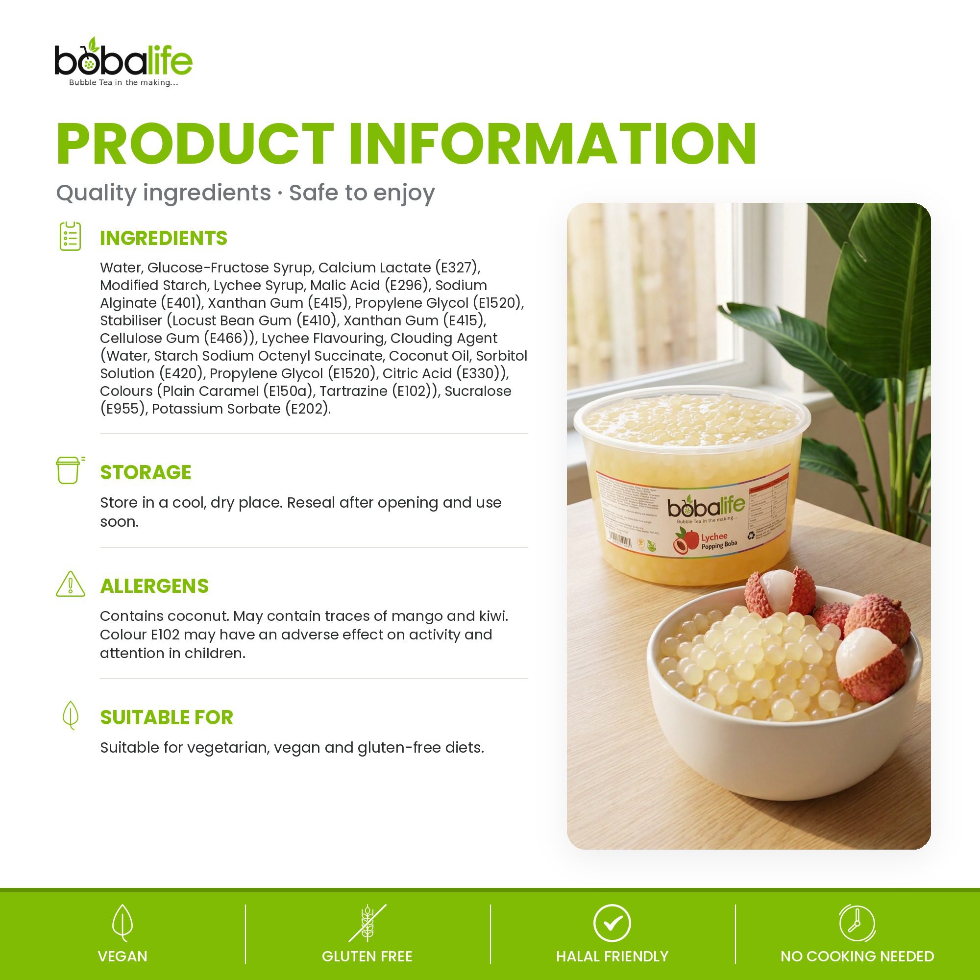 Lychee Popping Boba (1.6kg tub) - Image 6
