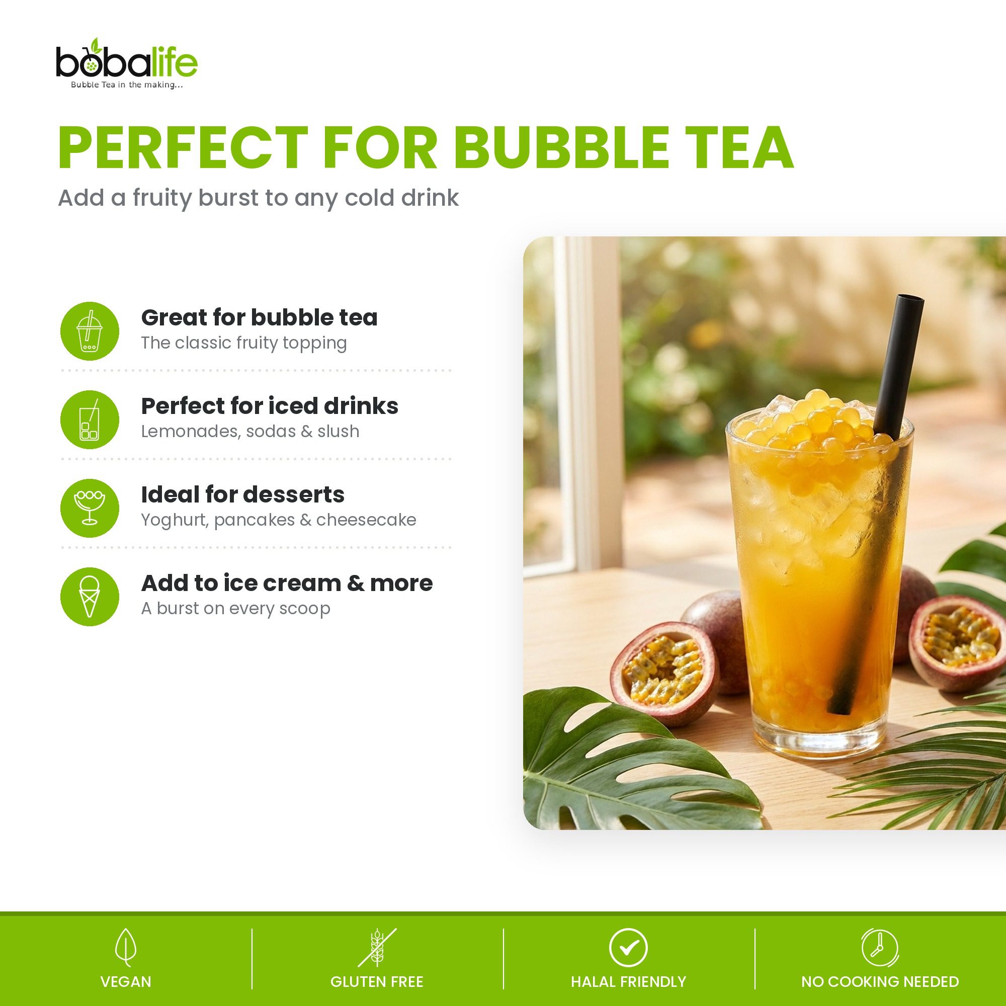 Passion Fruit Popping Boba (1.6kg tub) - Image 4