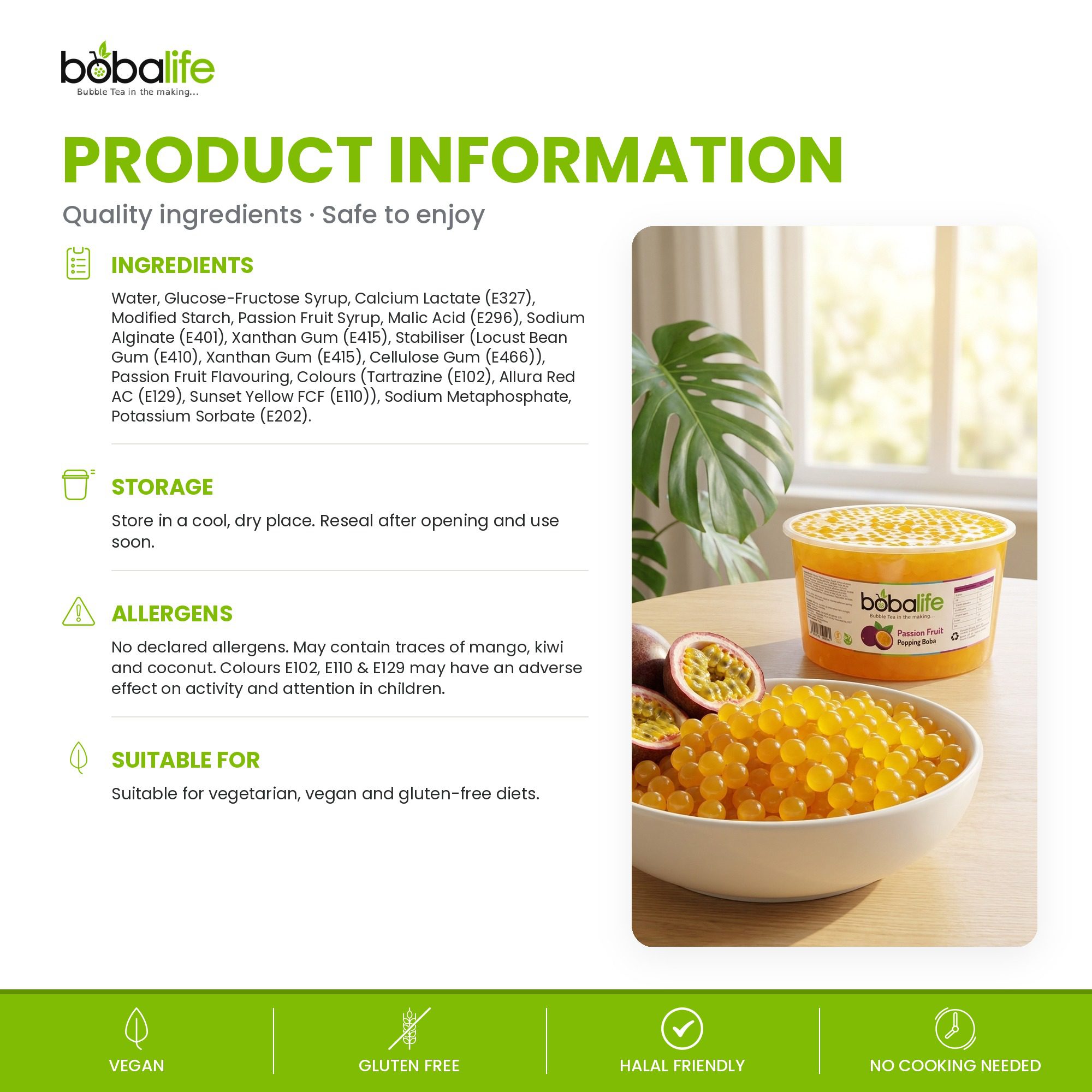 Passion Fruit Popping Boba (1.6kg tub) - Image 6
