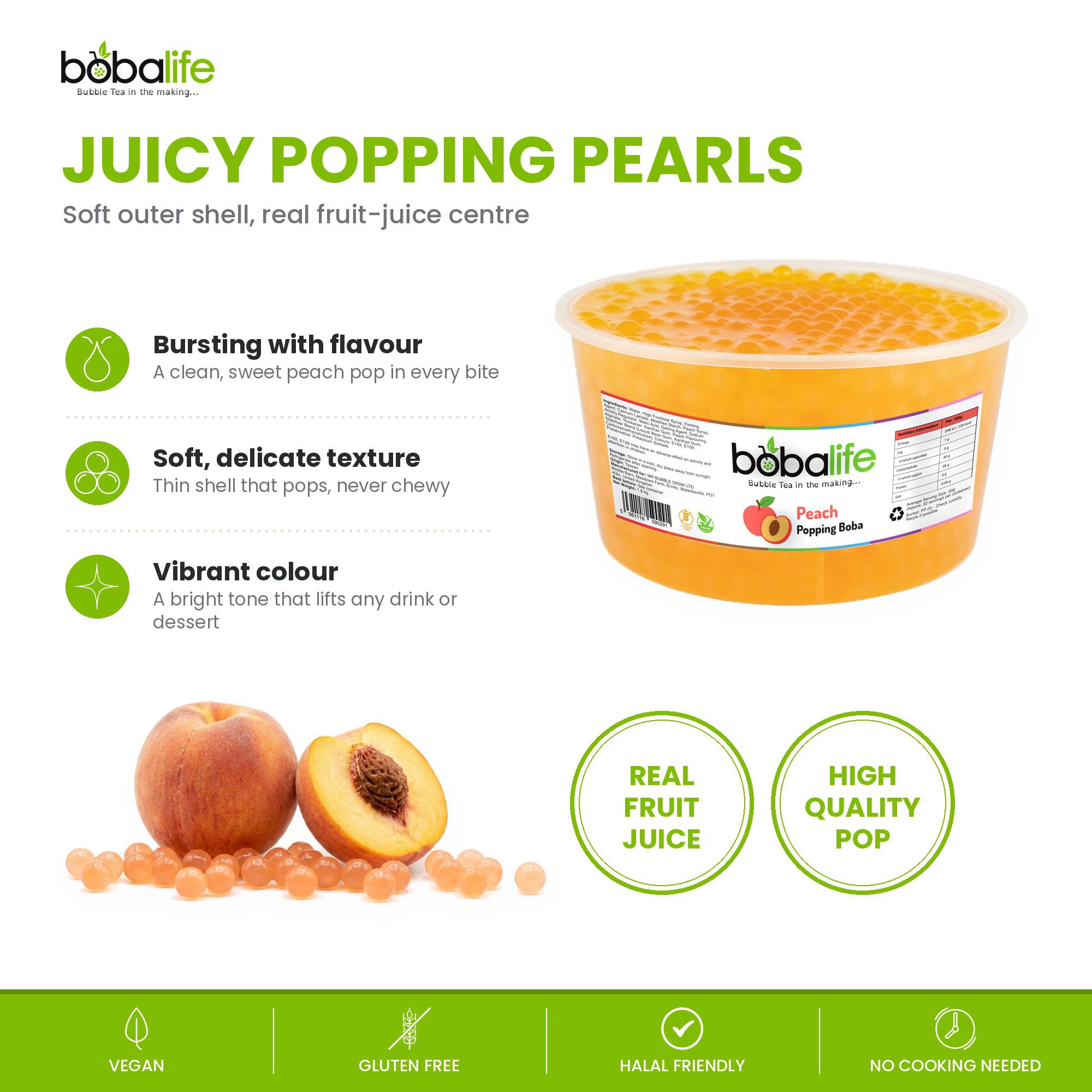 Peach Popping Boba (1.6kg tub) - Image 3
