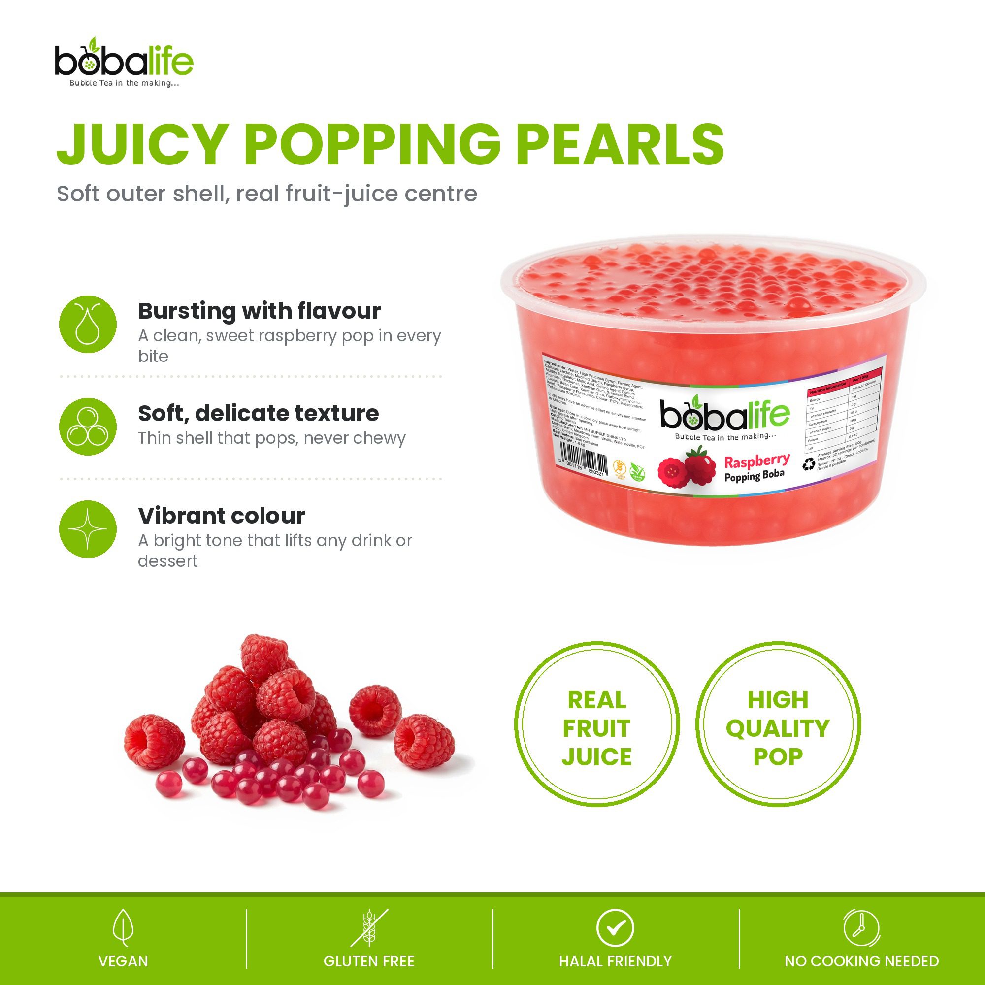 Raspberry Popping Boba (1.6kg tub) - Image 3