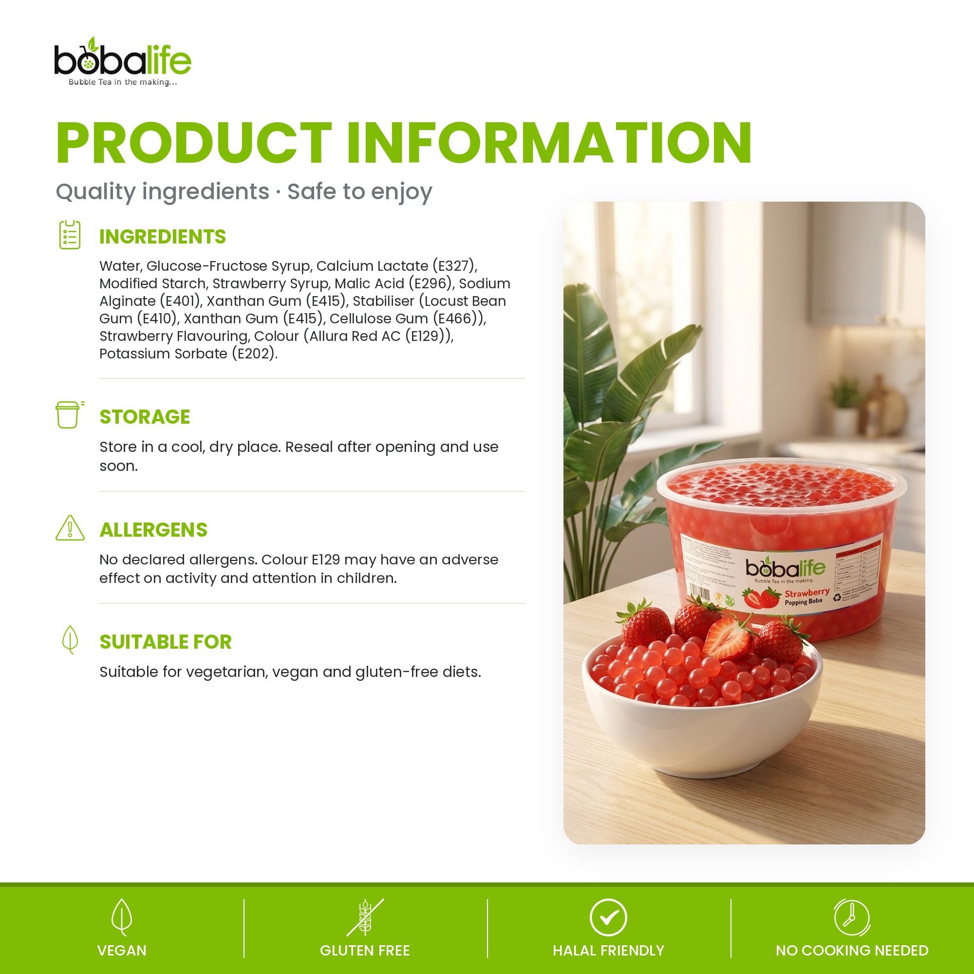 Strawberry Popping Boba (1.6kg tub) - Image 6