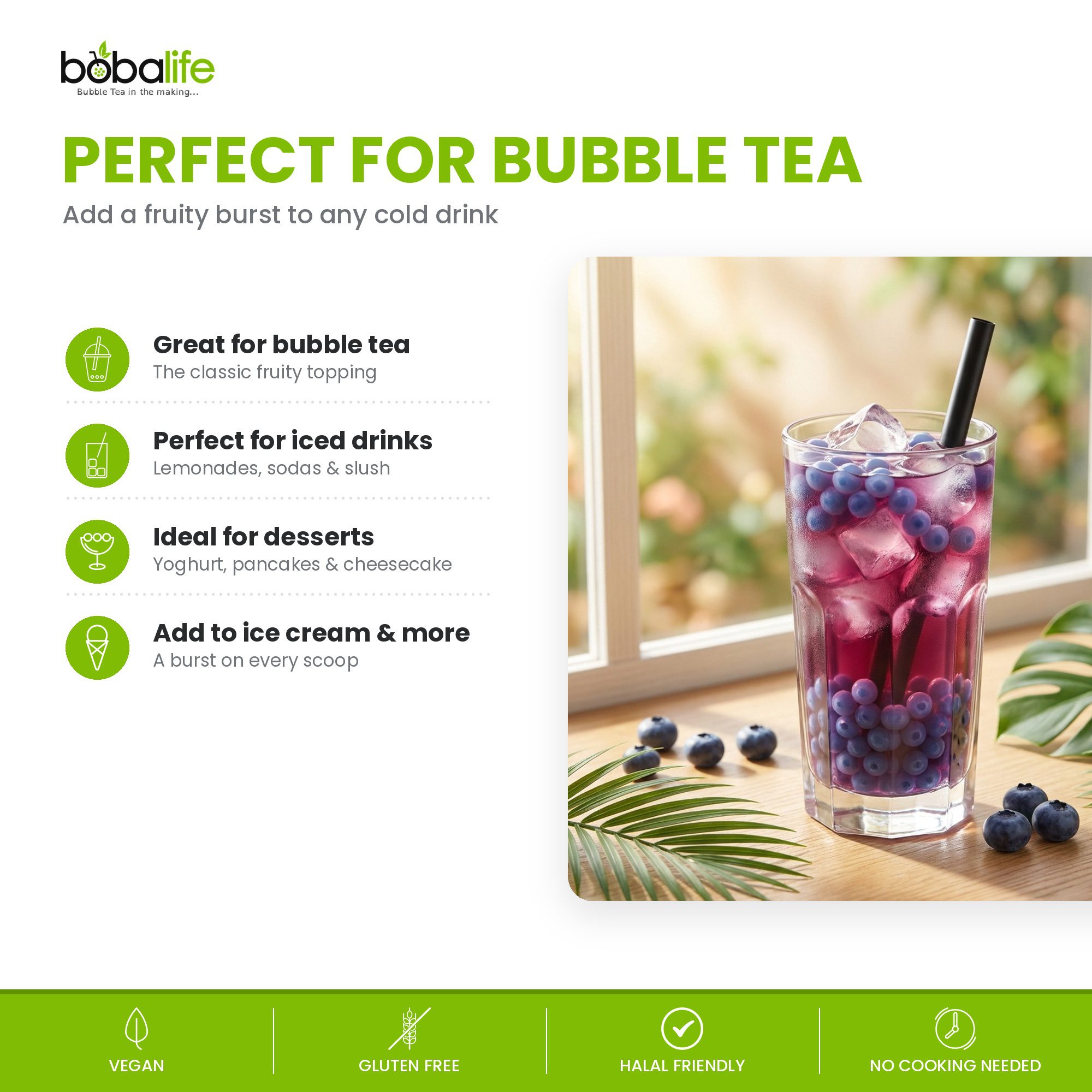 Blueberry Popping Boba (100g pot) - Image 4