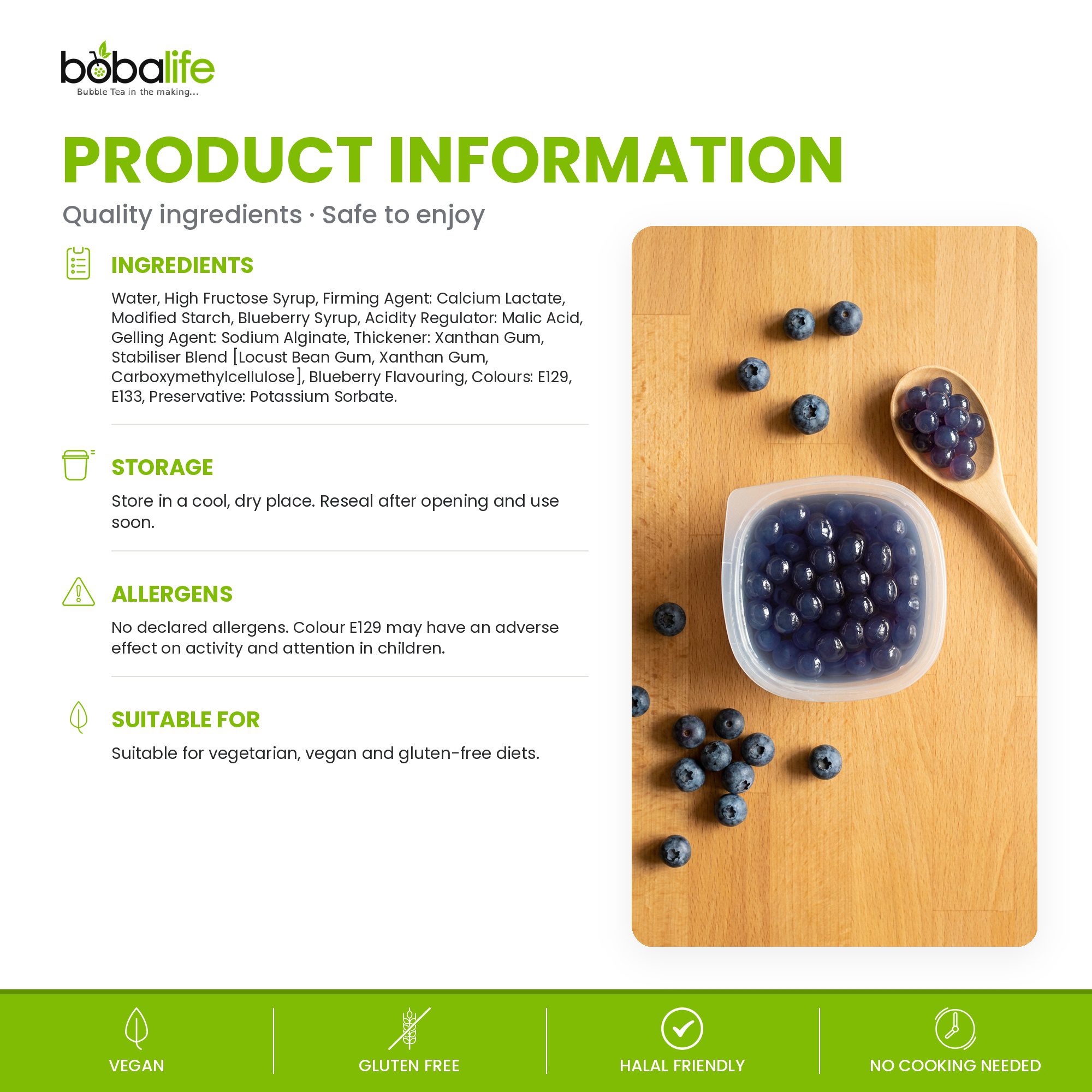 Blueberry Popping Boba (100g pot) - Image 6