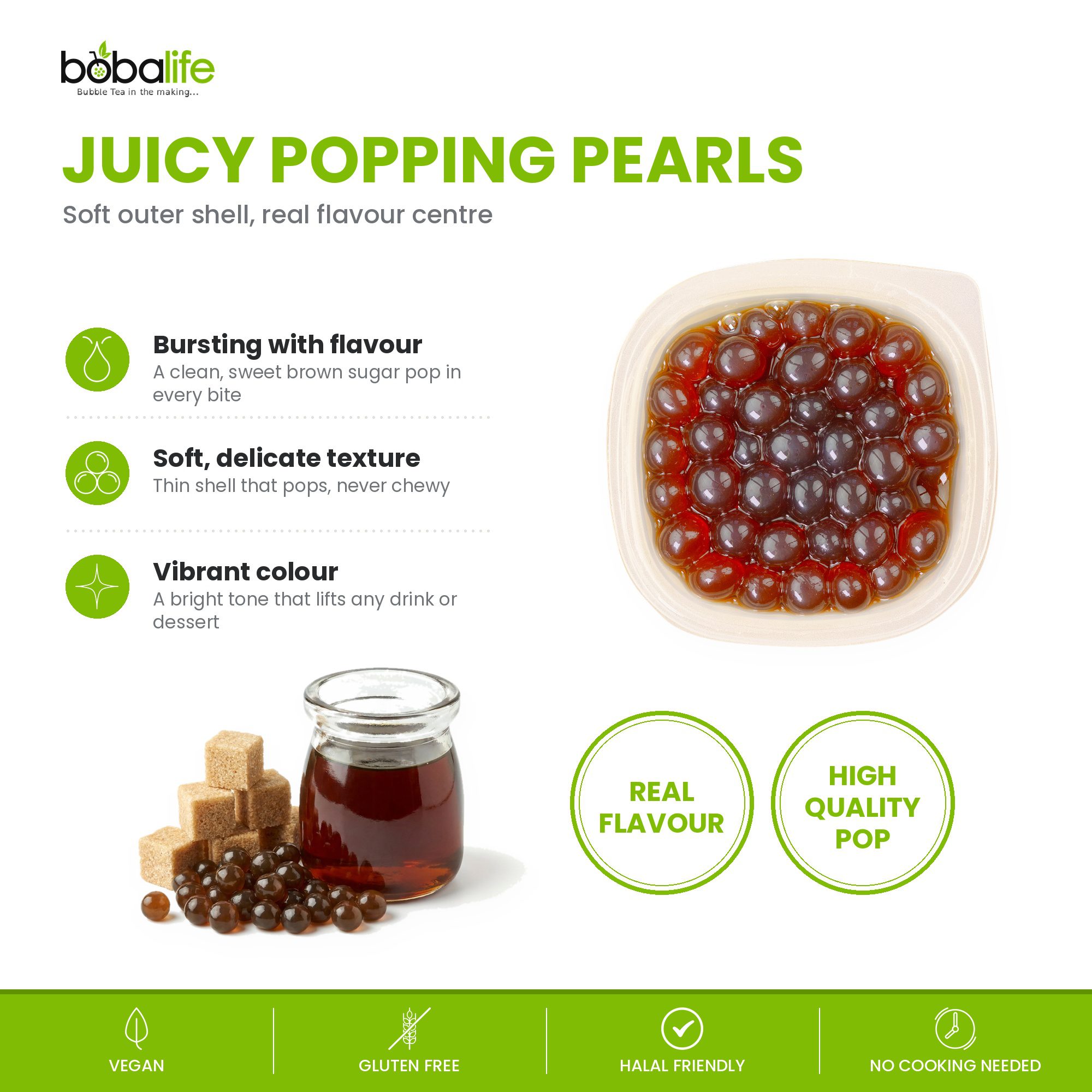 Brown Sugar Popping Boba (100g pot) - Image 3