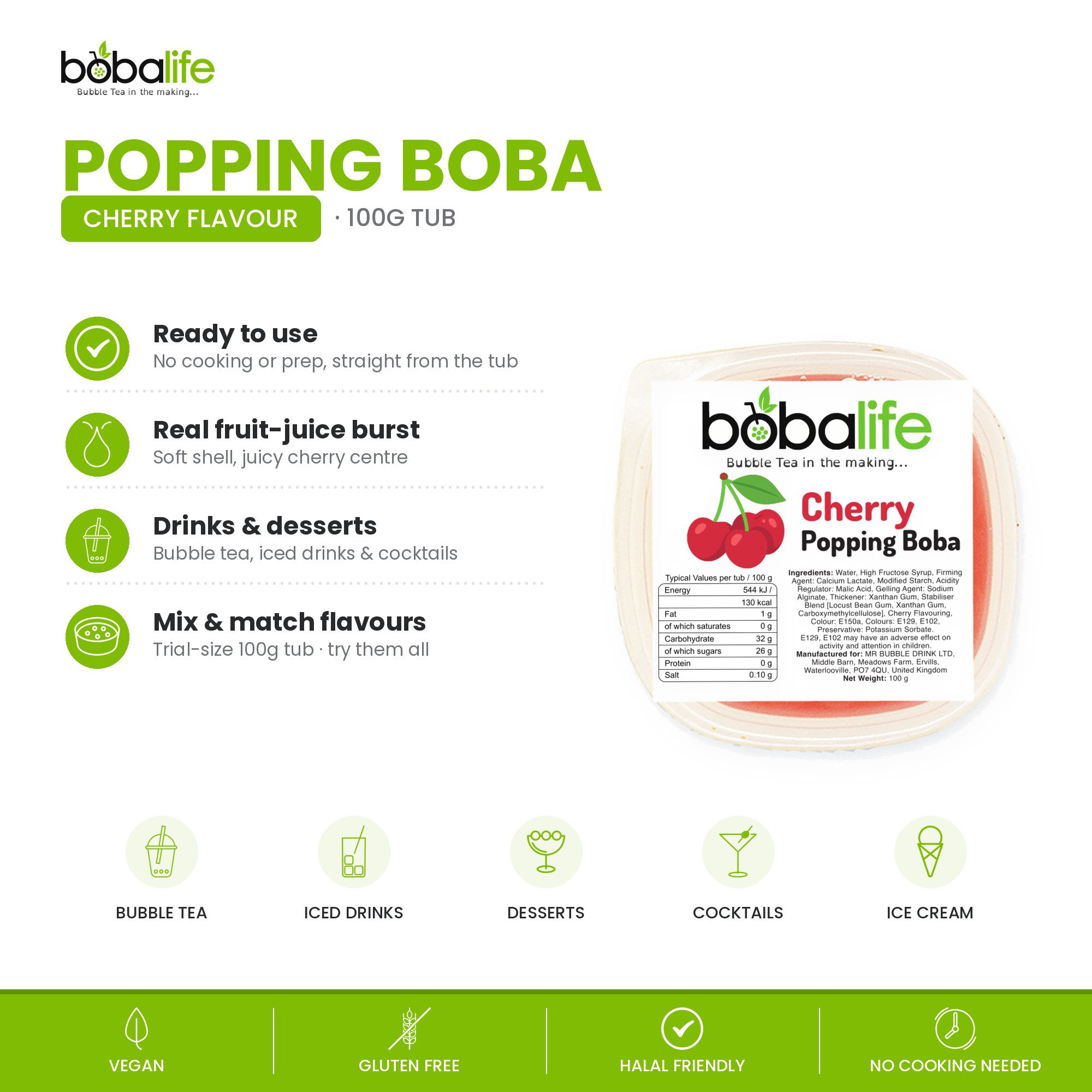Cherry Popping Boba (100g pot) - Image 2