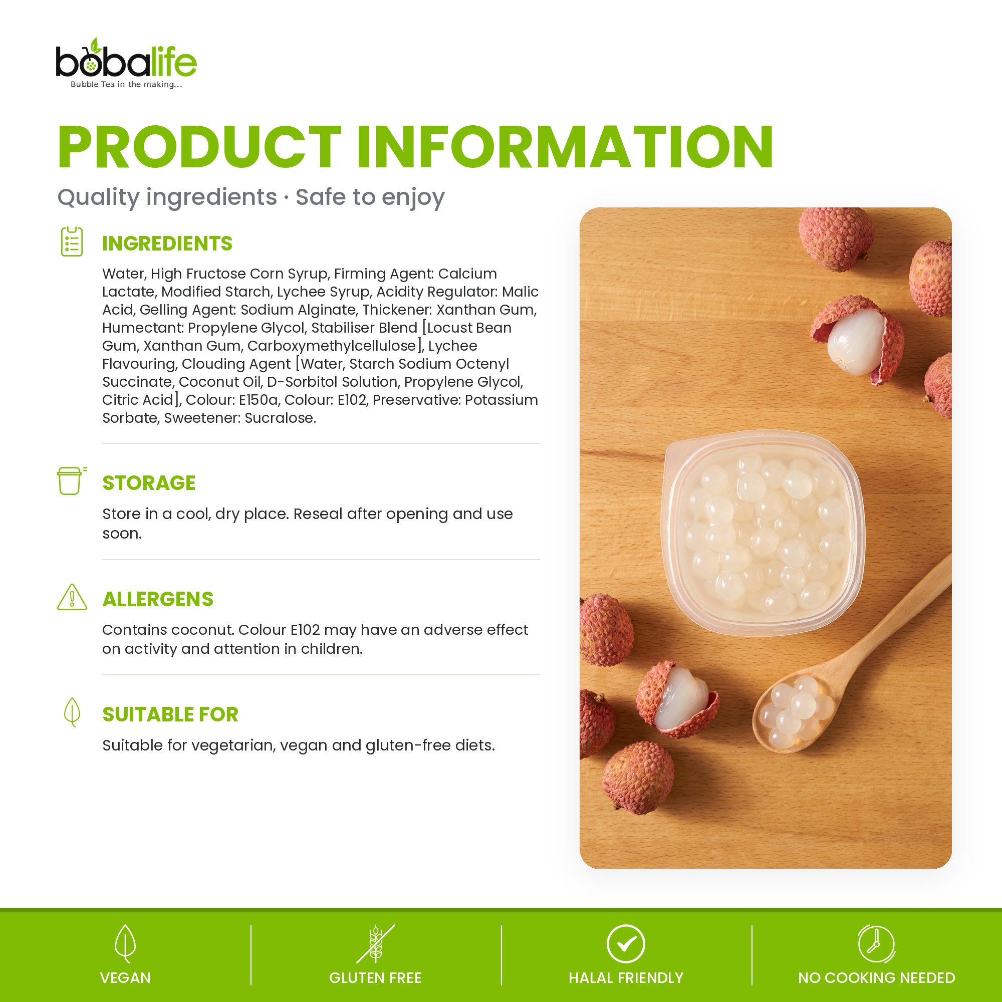 Lychee Popping Boba (100g pot) - Image 6