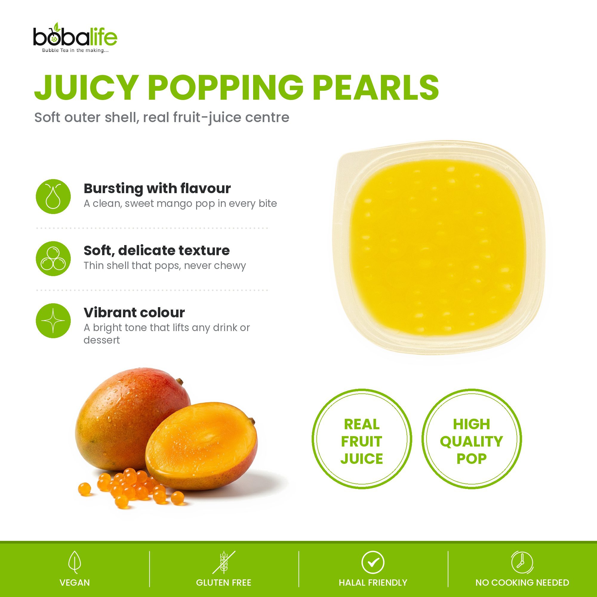 Mango Popping Boba (100g pot) - Image 3