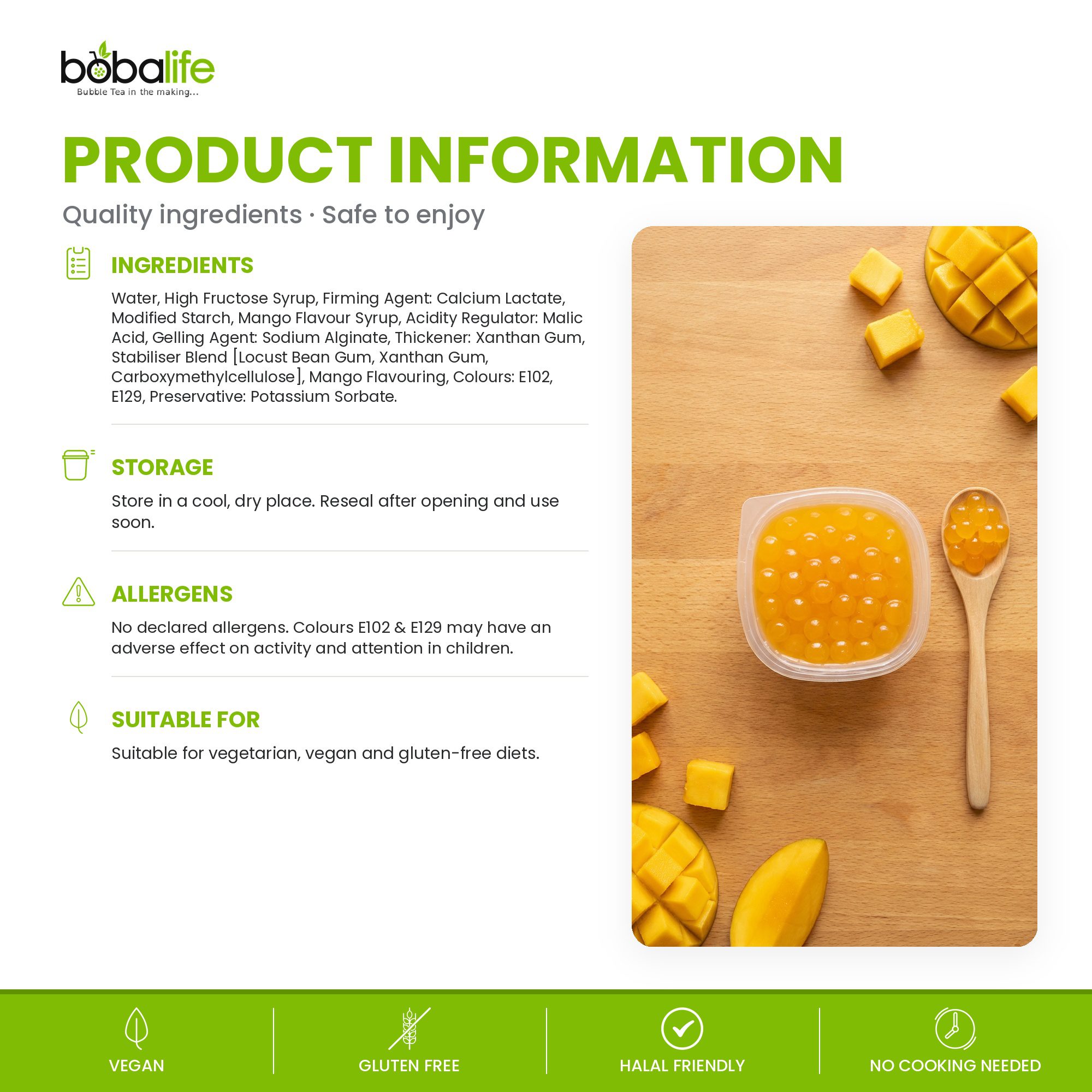 Mango Popping Boba (100g pot) - Image 6