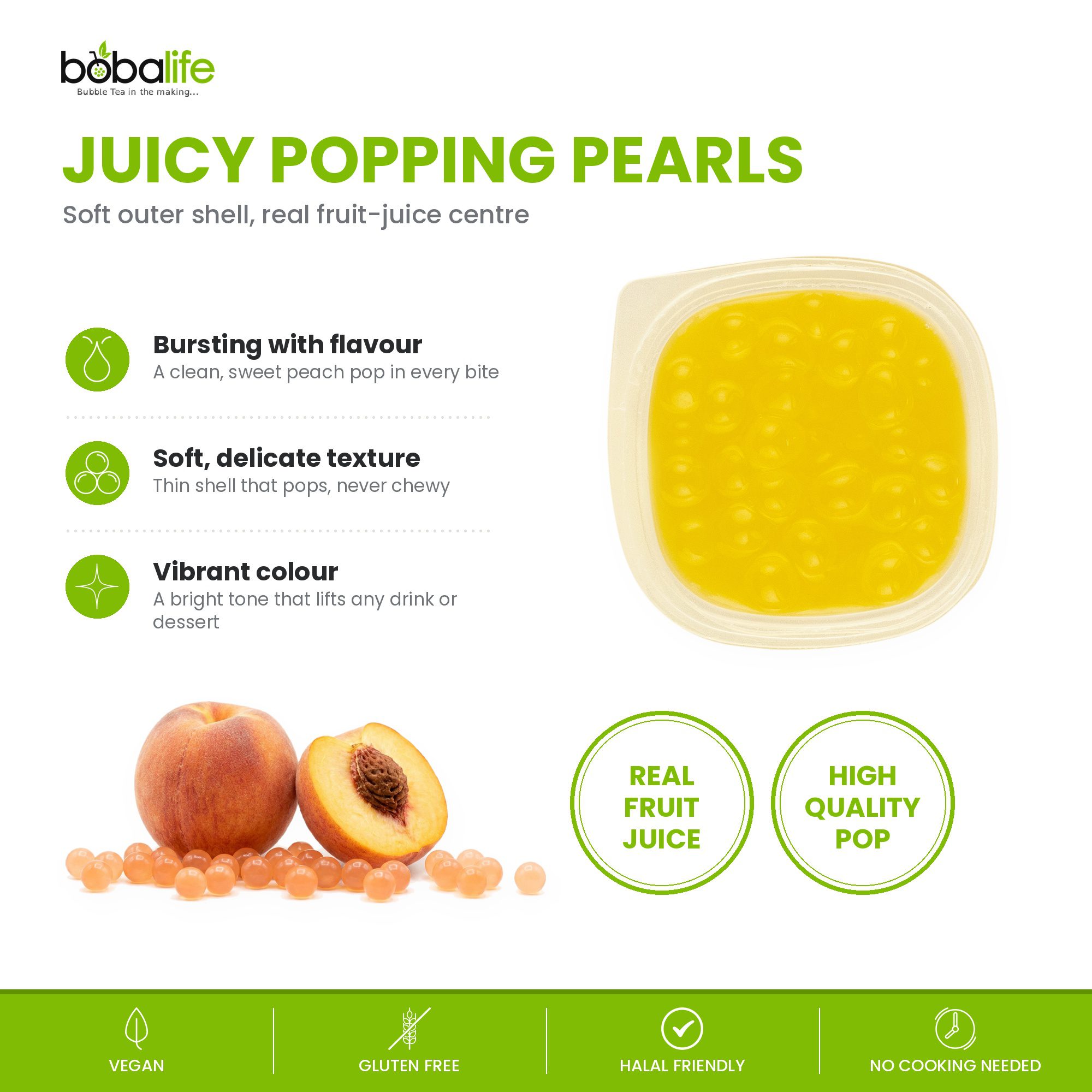 Peach Popping Boba (100g pot) - Image 3