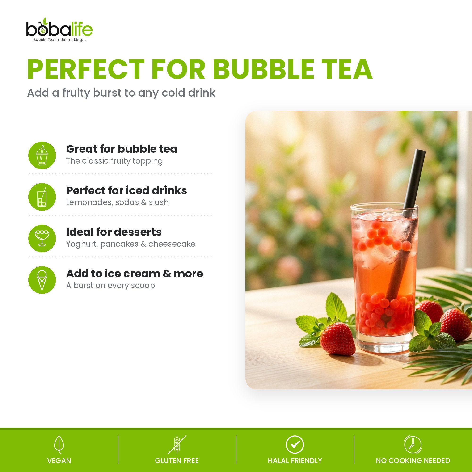 Strawberry Popping Boba (100g pot) - Image 4