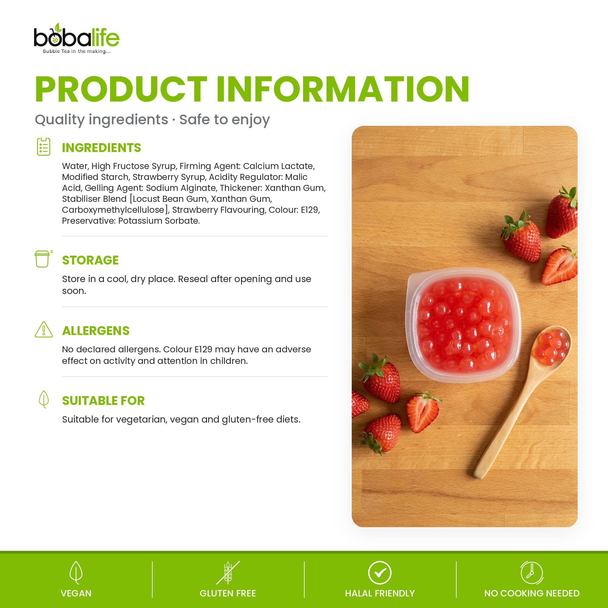 Strawberry Popping Boba (100g pot) - Image 6