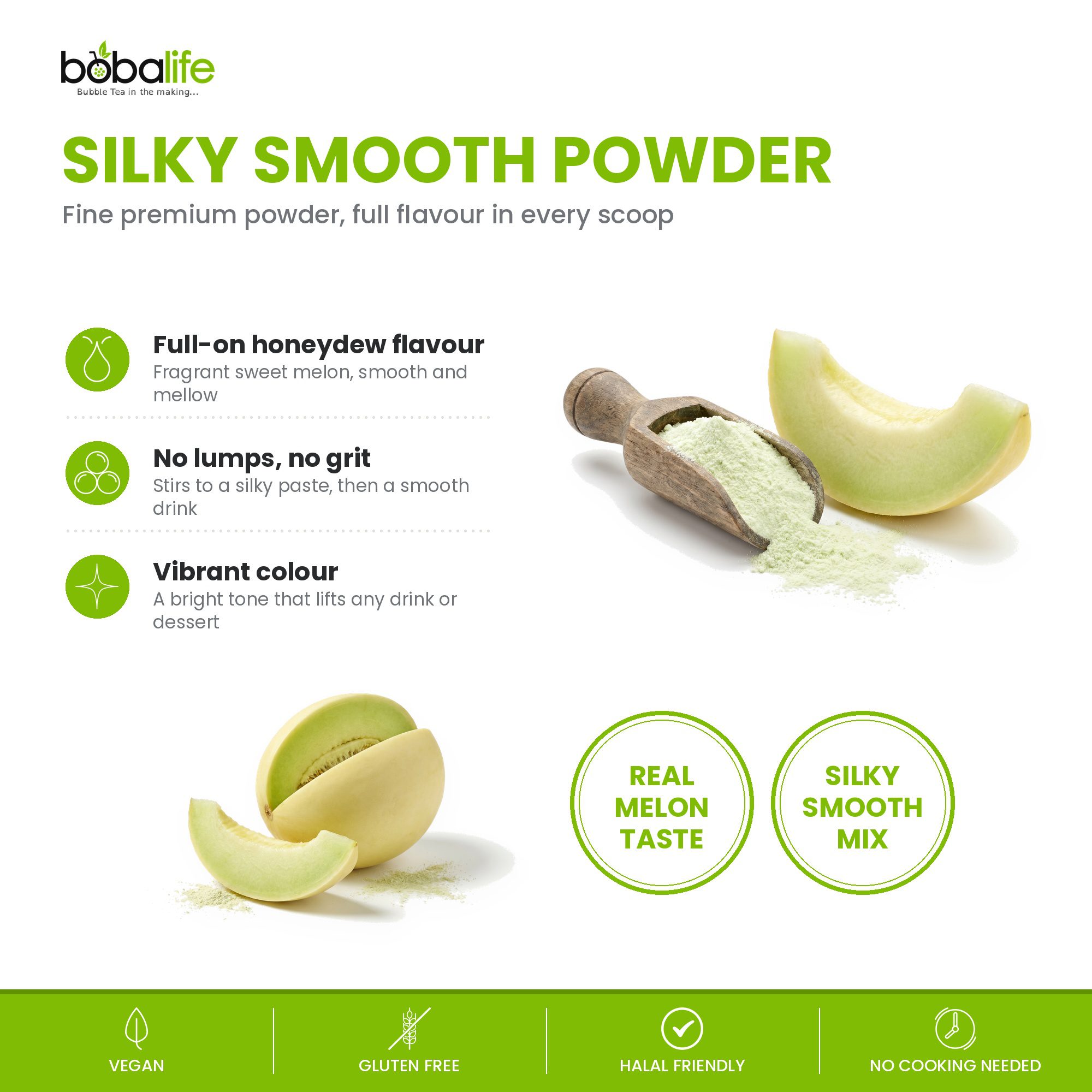 Honeydew Melon Flavour Powder (1kg bag) - Image 3