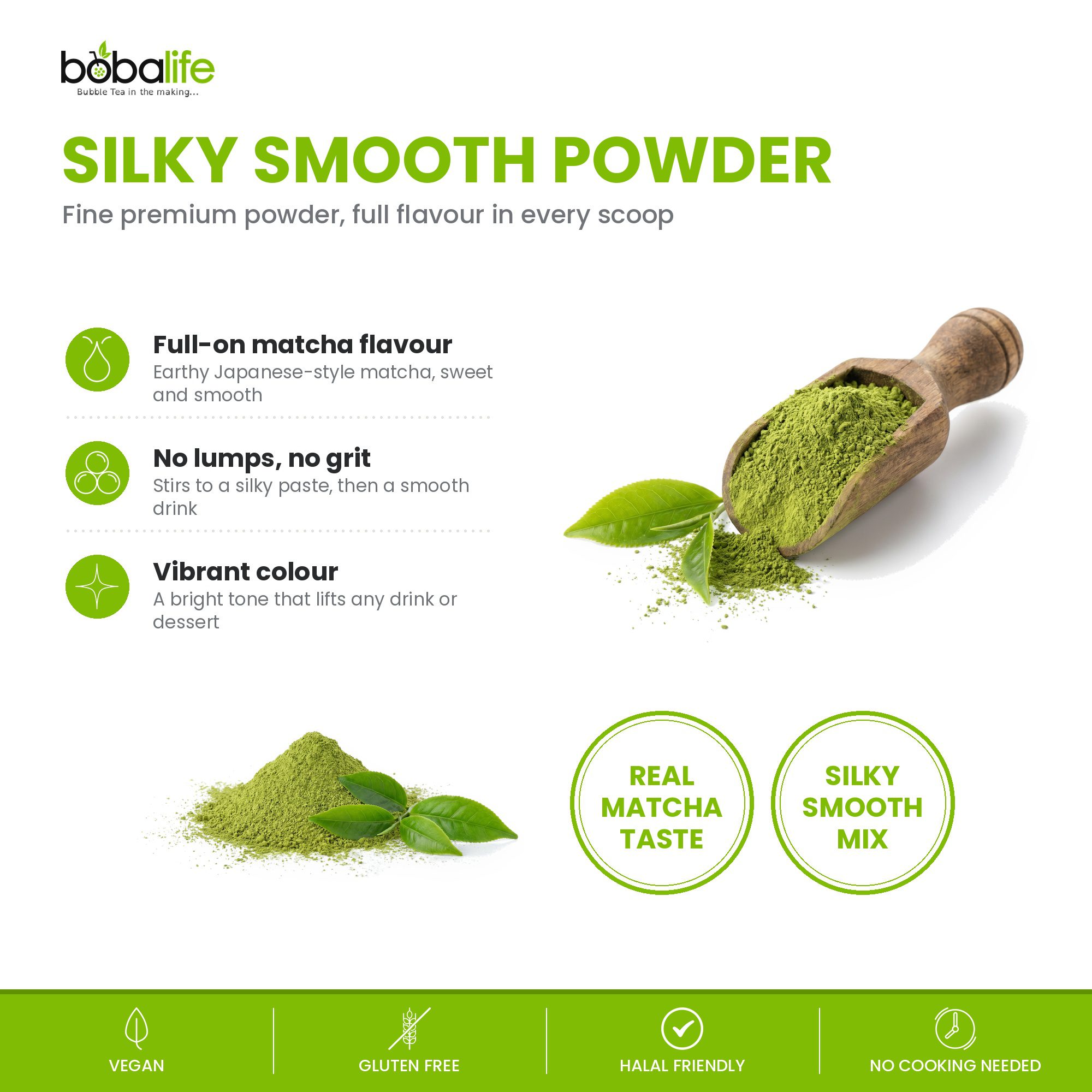 Matcha Flavour Powder (1kg bag) - Image 3