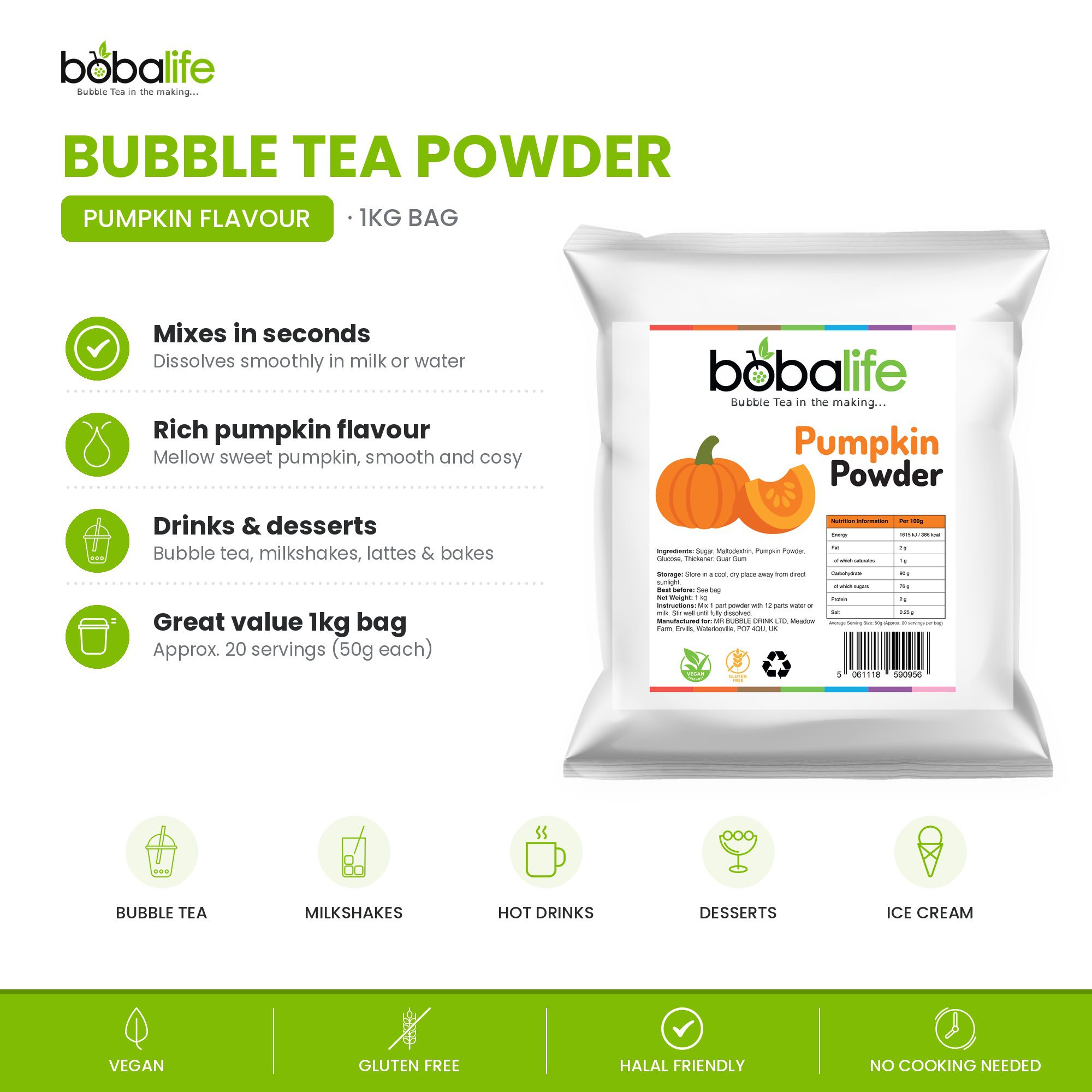 Pumpkin Flavour Powder (1kg bag) - Image 2