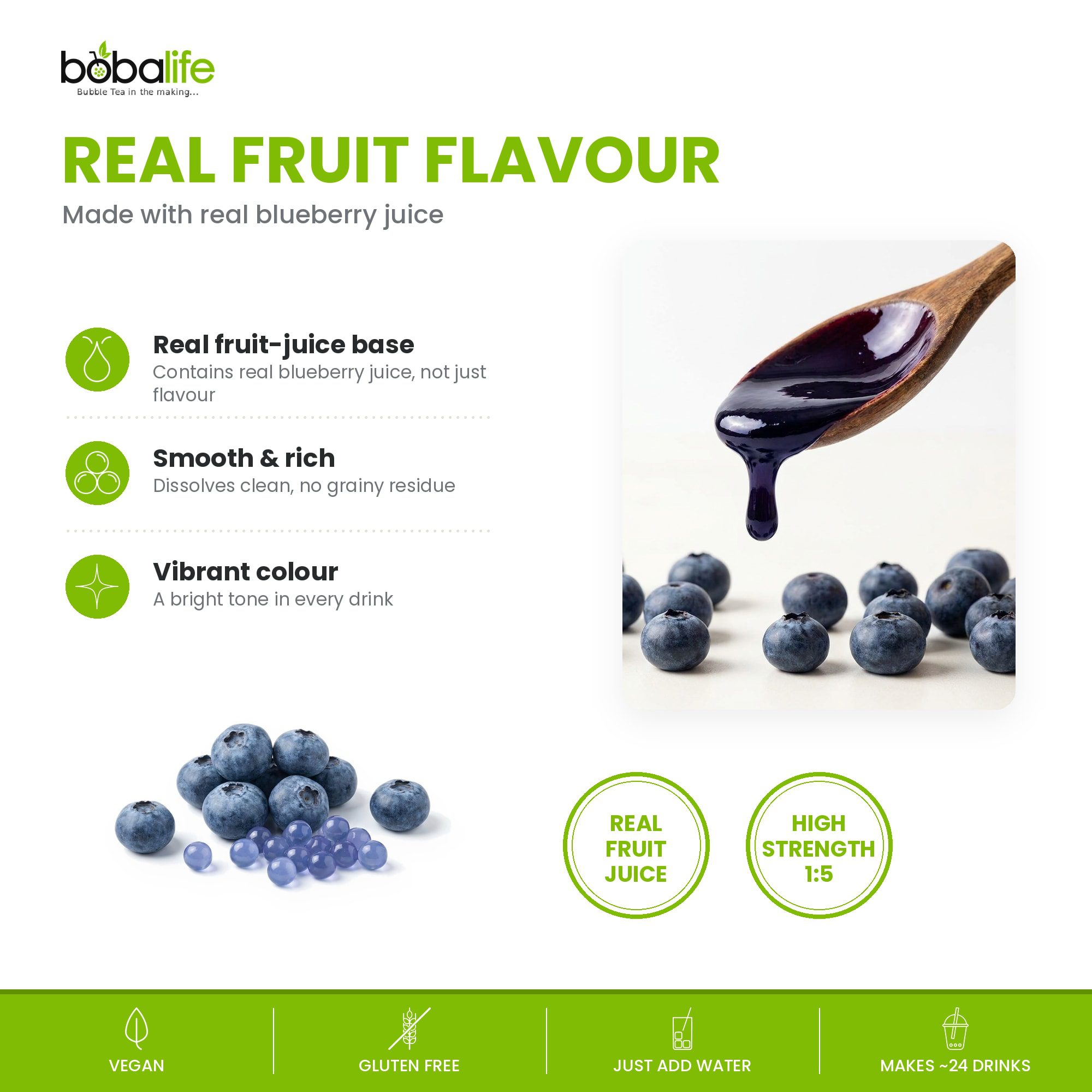 Blueberry Flavoured Syrup (1.2kg bottle) - Image 3