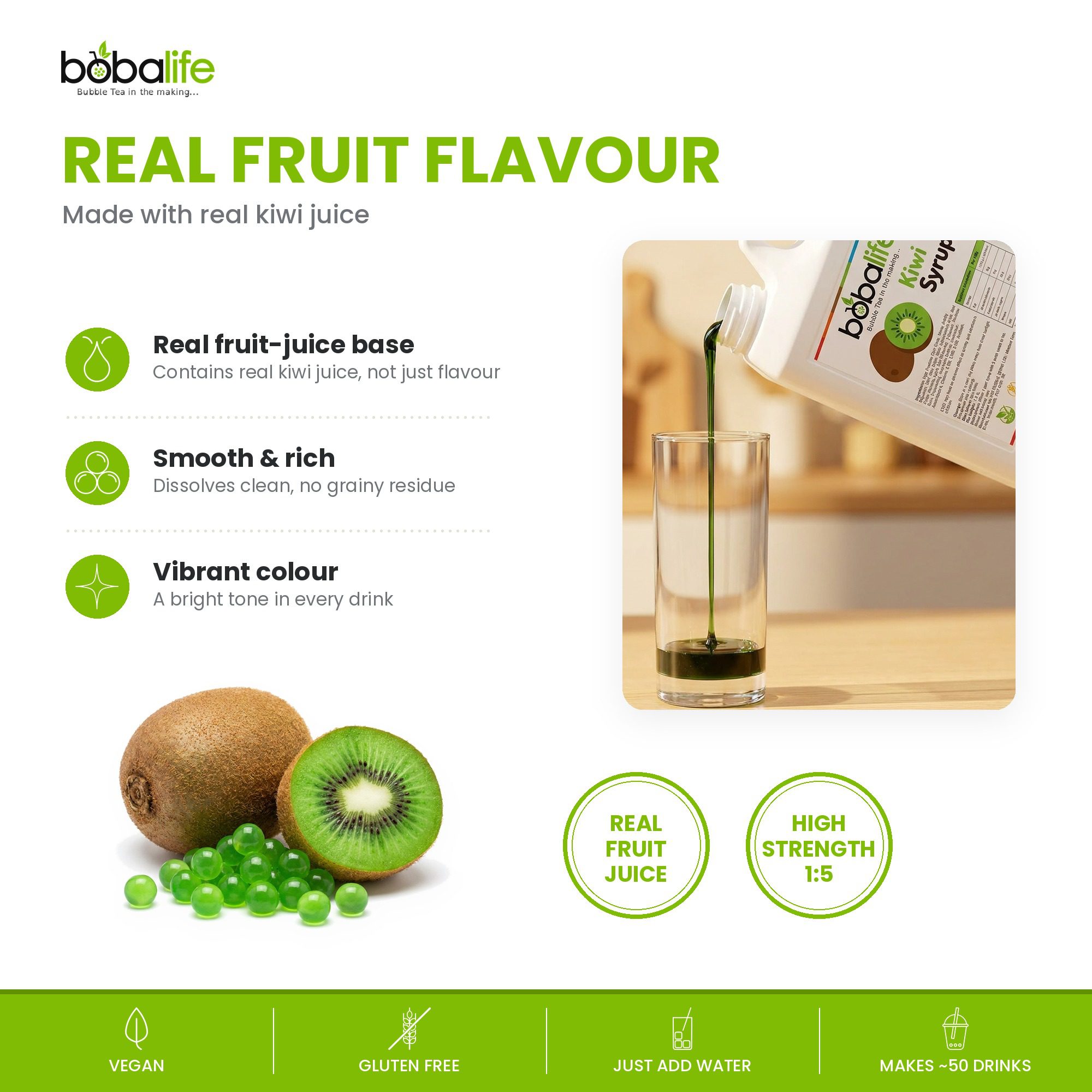 Kiwi Flavoured Syrup (2.5kg bottle) - Image 3