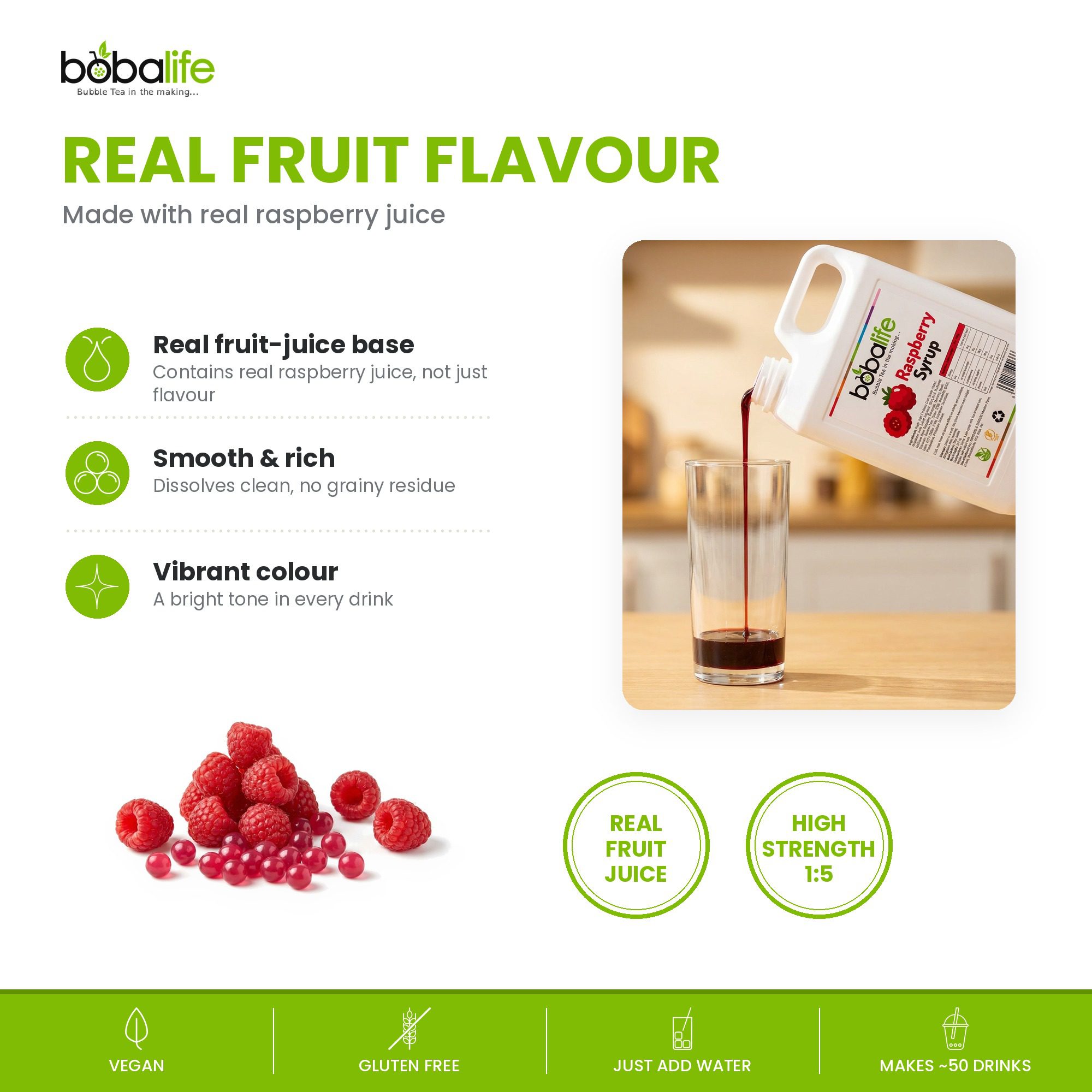 Raspberry Flavoured Syrup (2.5kg bottle) - Image 3
