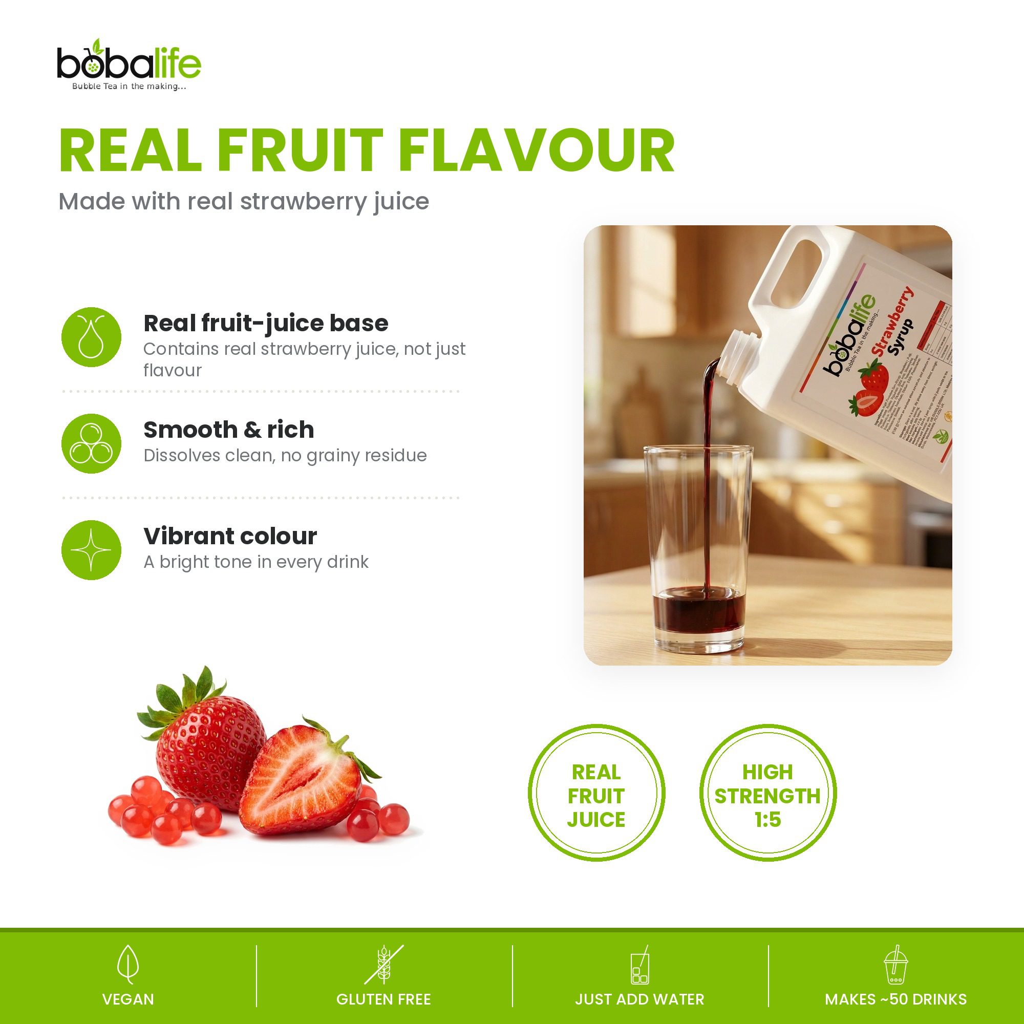 Strawberry Flavoured Syrup (2.5kg bottle) - Image 3
