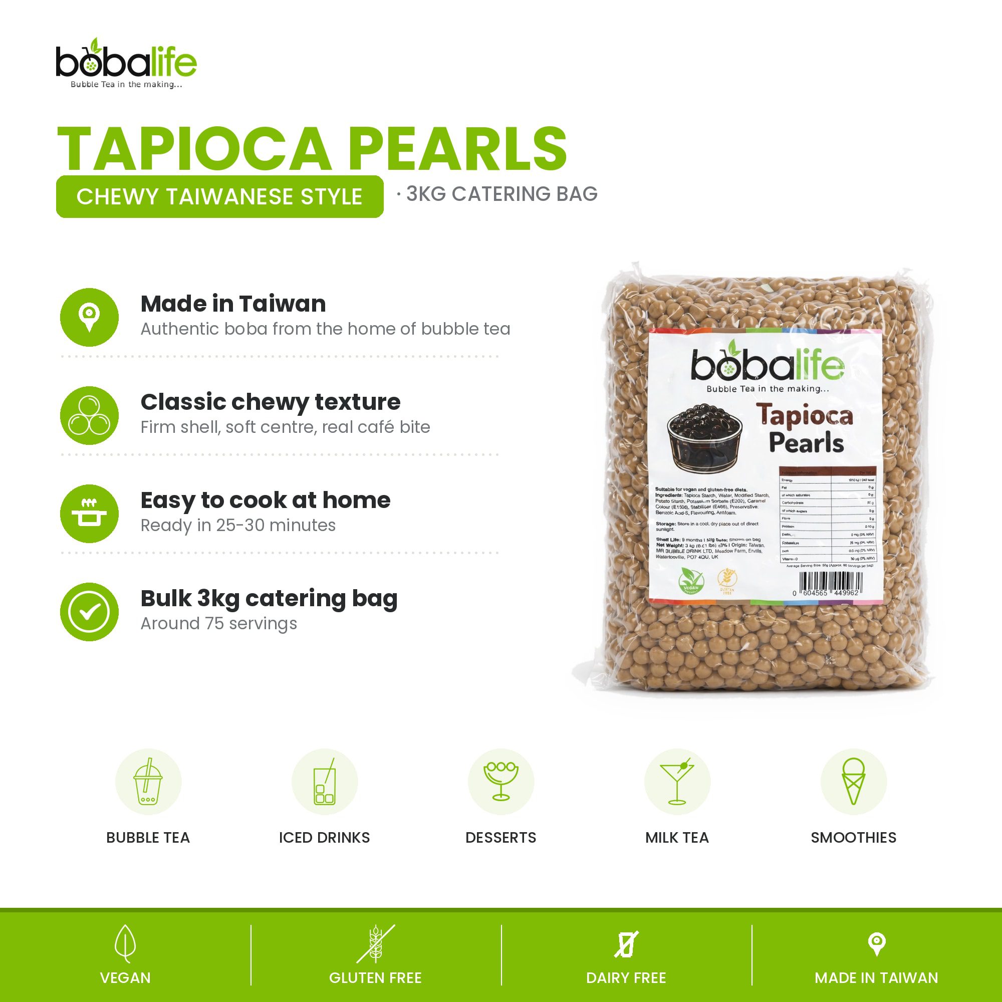 Tapioca Pearls (3kg bag) - Image 2