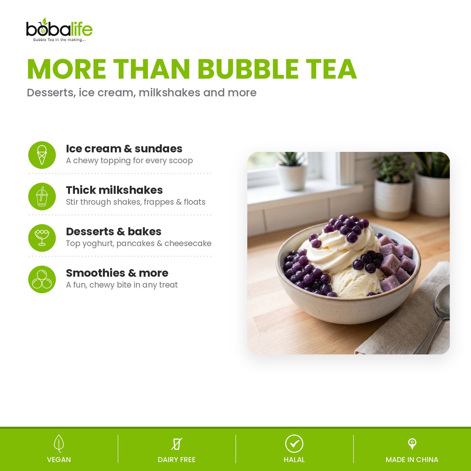 Ways to use Bobalife Instant Taro Boba Pearls