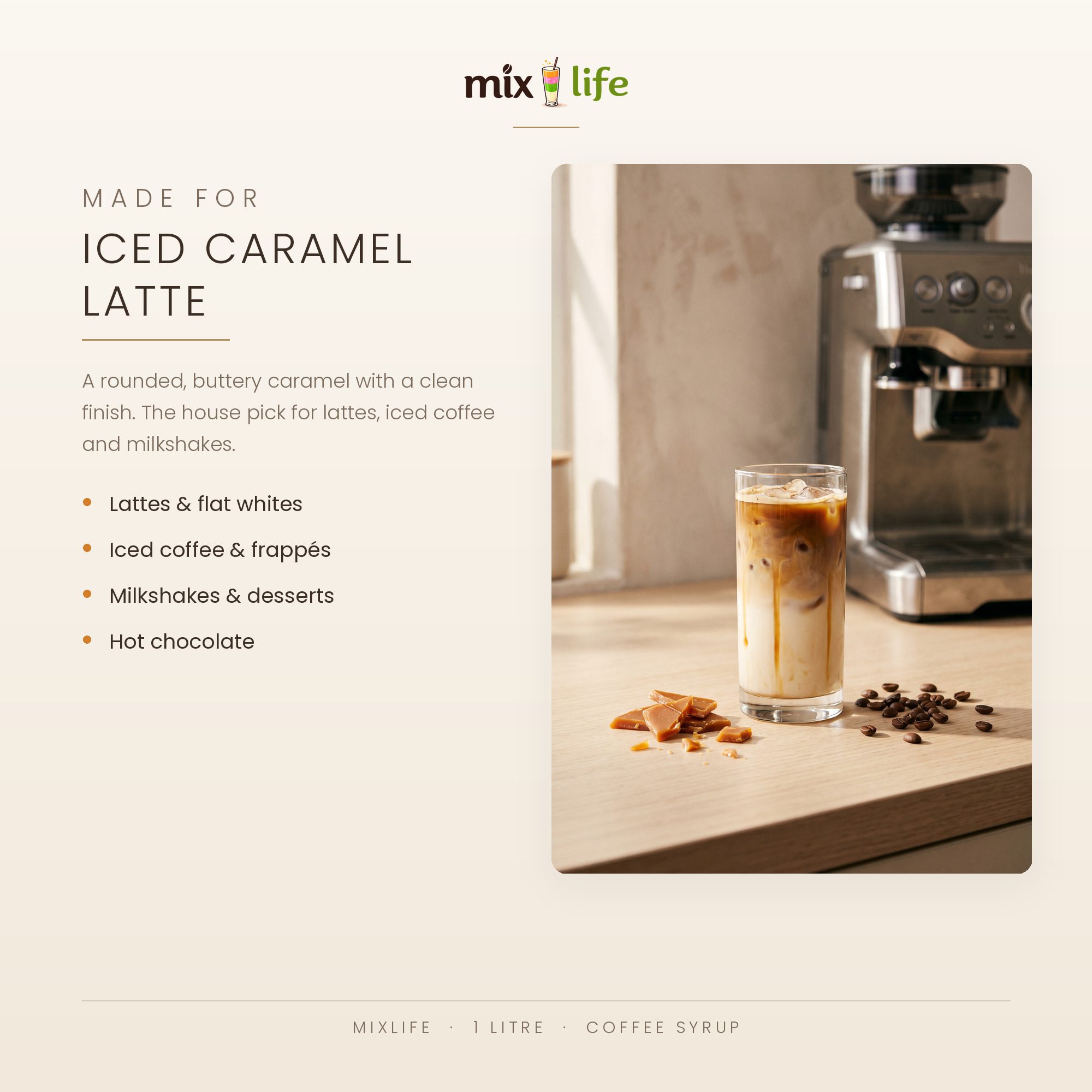 Mixlife Caramel Syrup 1 Litre - Image 4