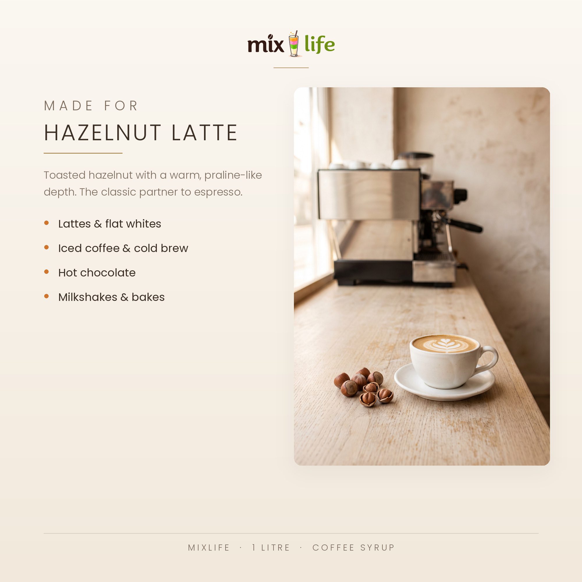 Mixlife Hazelnut Syrup 1 Litre - Image 4