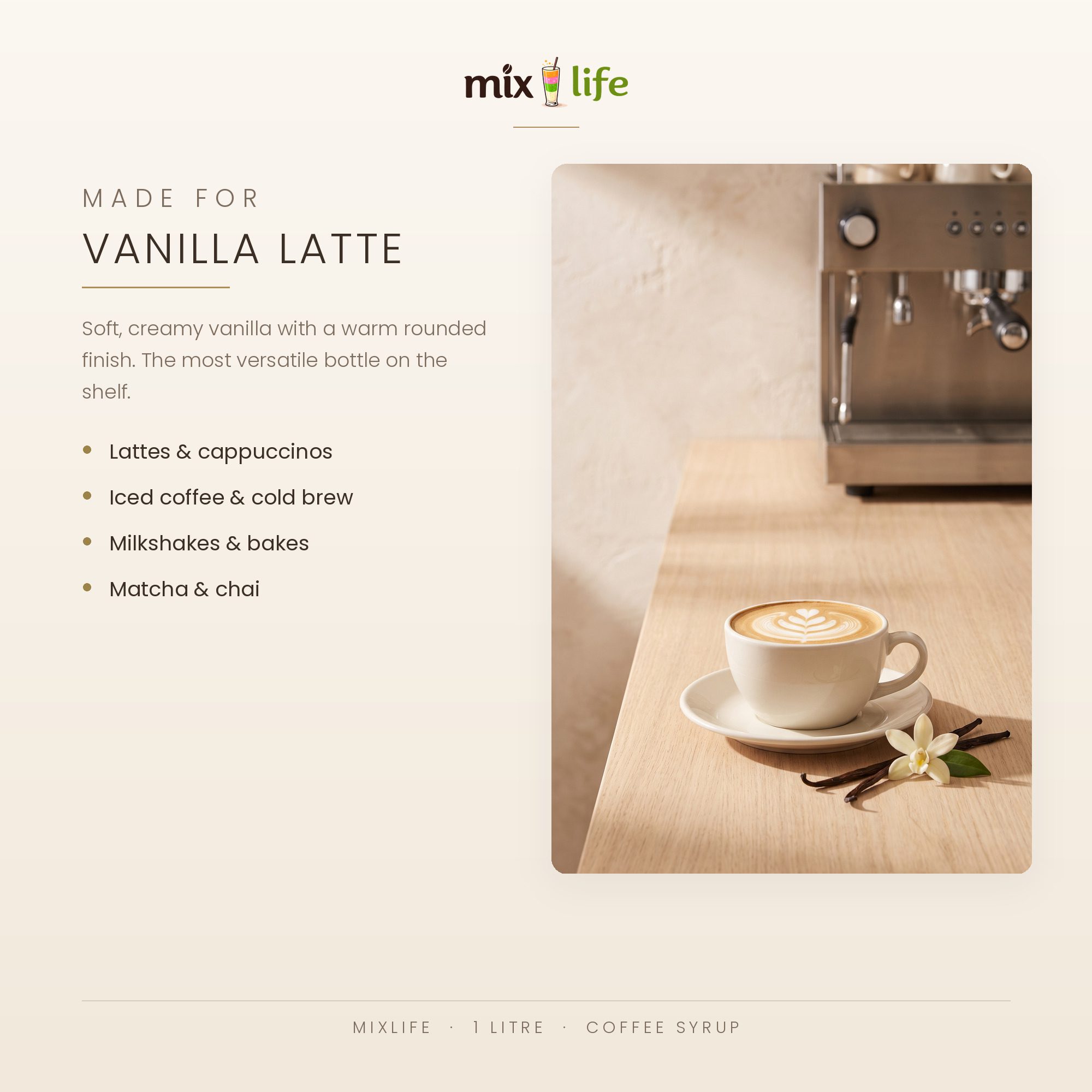 Mixlife Vanilla Syrup 1 Litre - Image 4