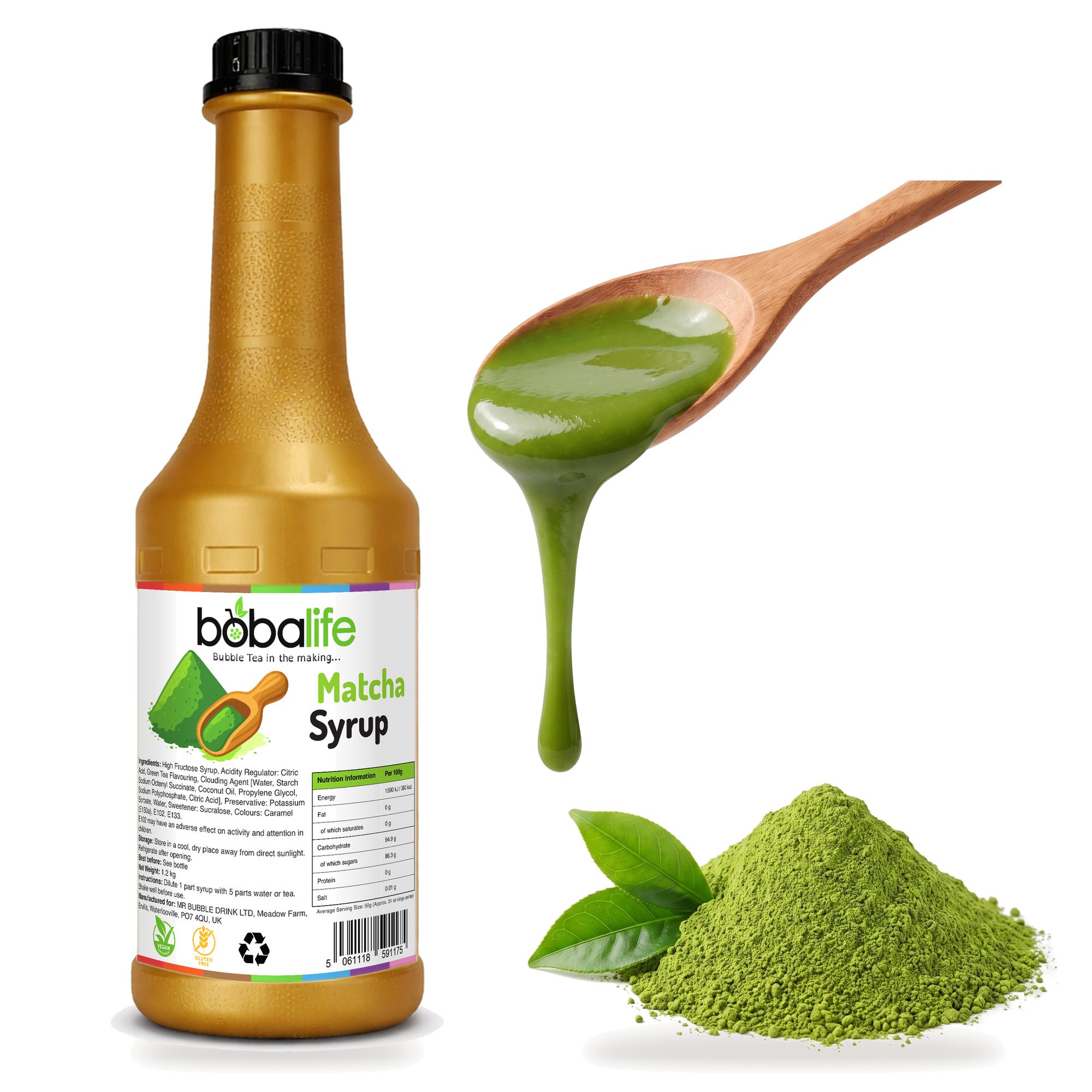 Matcha Flavoured Syrup (1.2kg bottle)