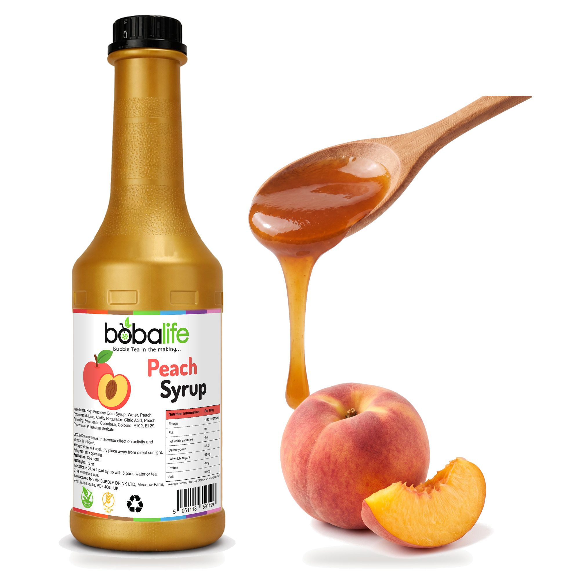 Peach Flavoured Syrup (1.2kg bottle)