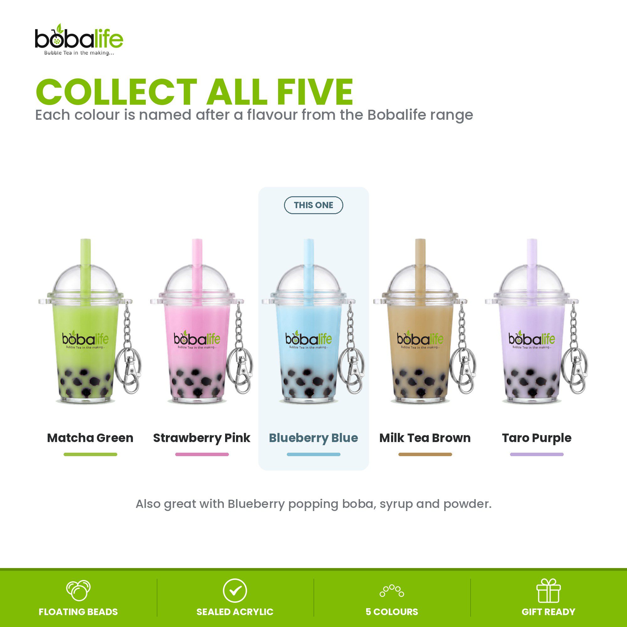 Boba Keyring (Blueberry Blue) - Image 5