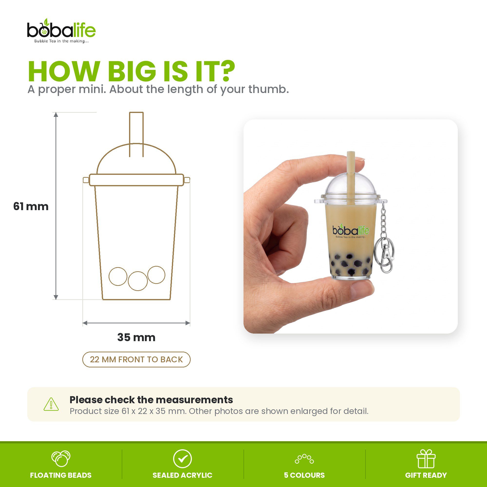 Boba Keyring (Milk Tea Brown) - Image 3