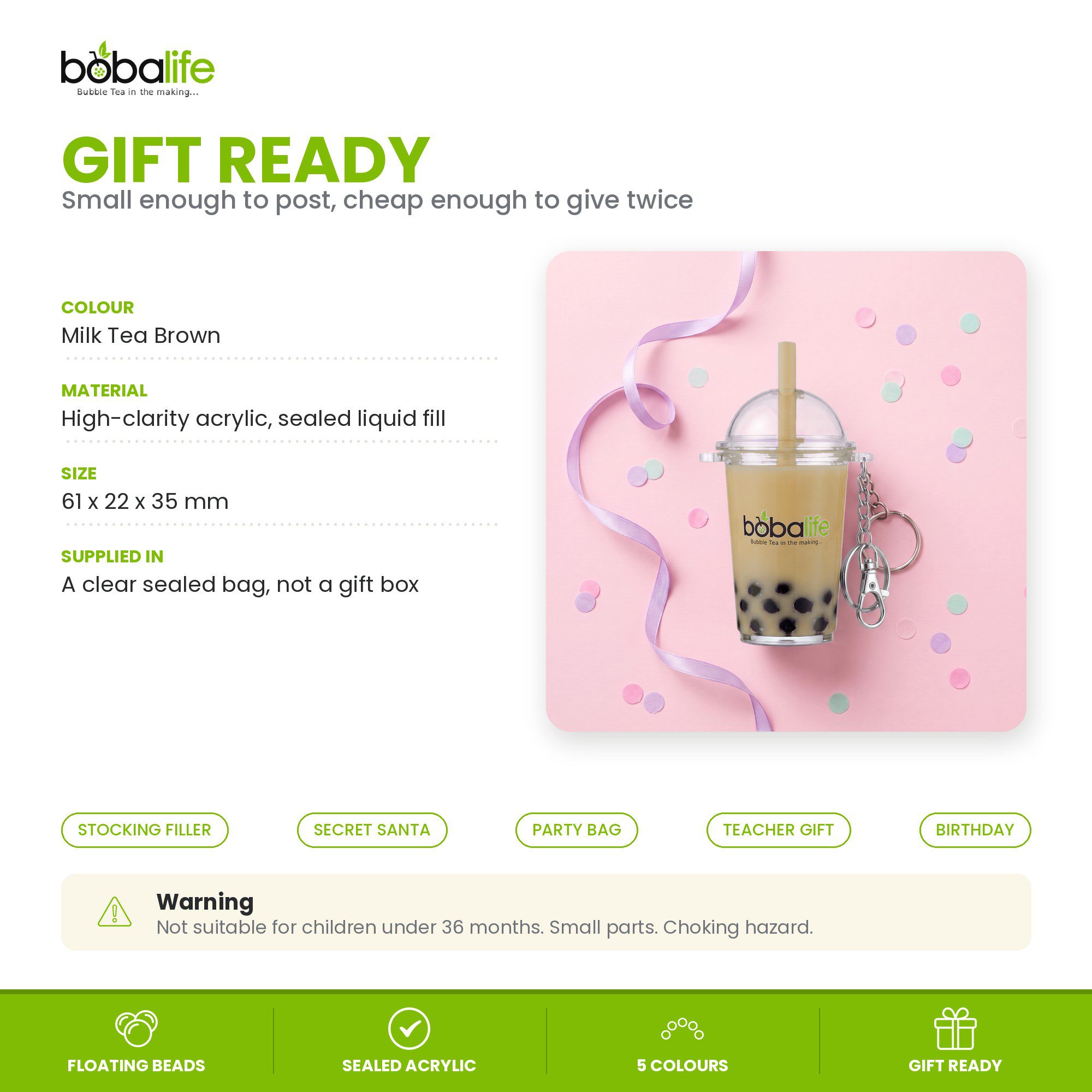 Boba Keyring (Milk Tea Brown) - Image 6