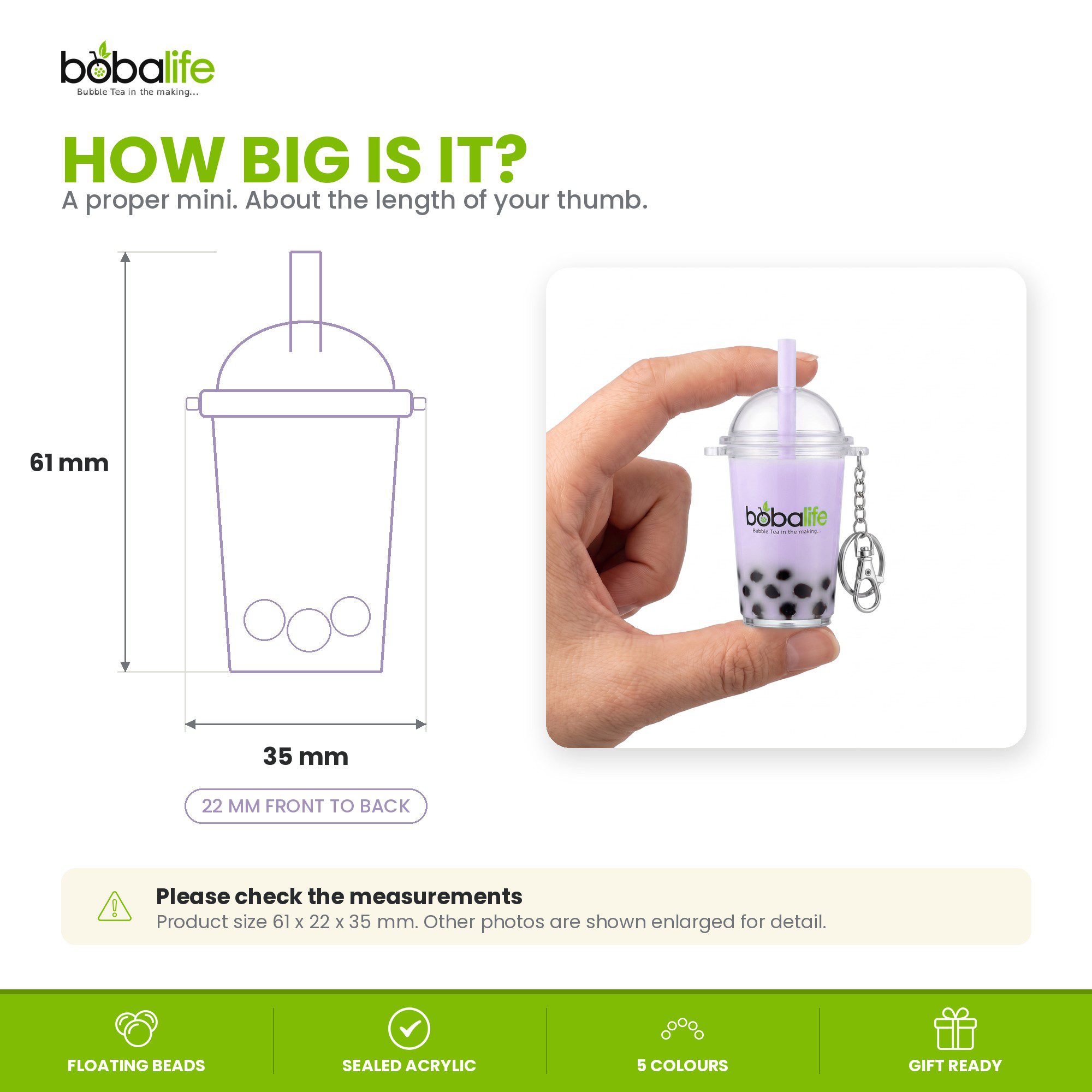 Boba Keyring (Taro Purple) - Image 3