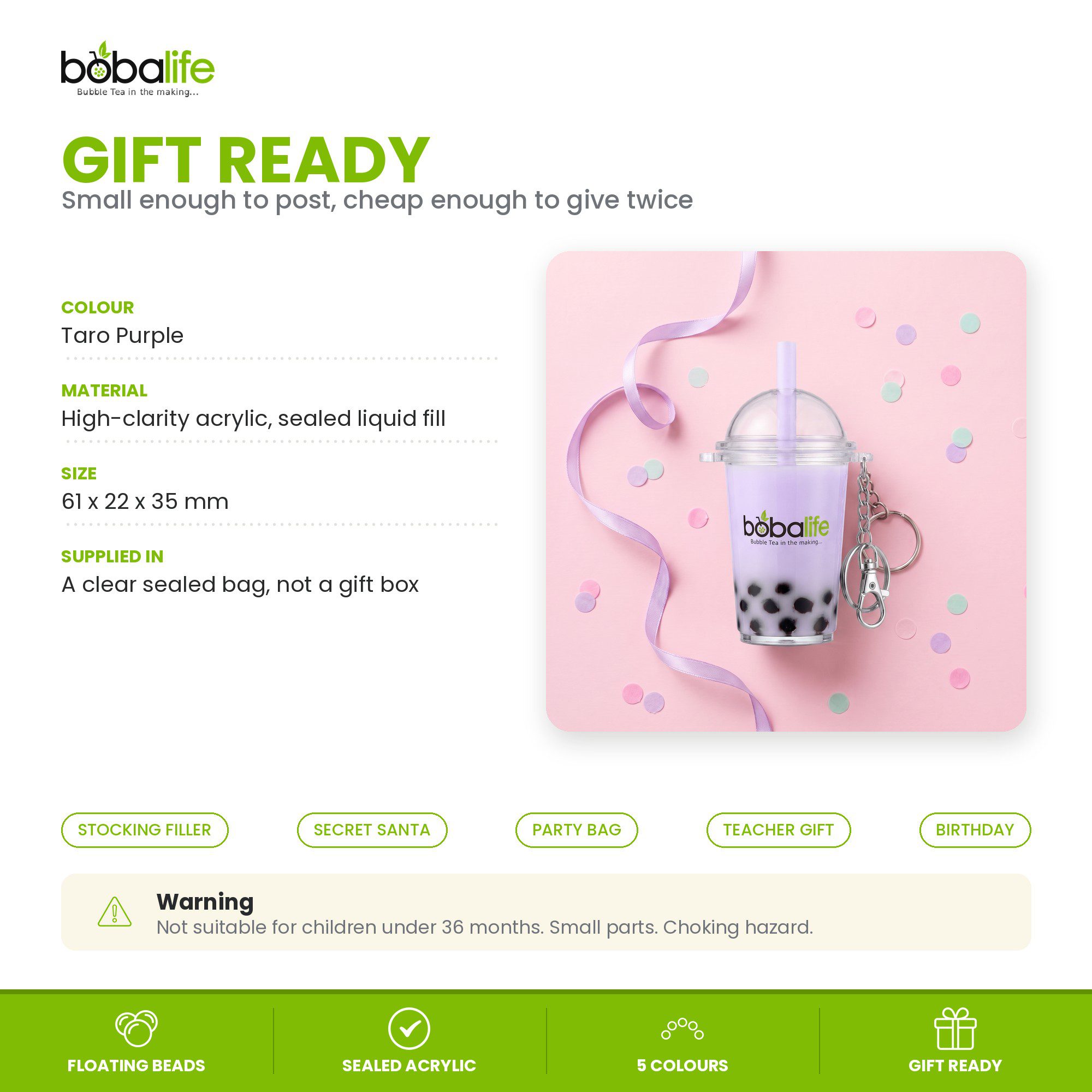 Boba Keyring (Taro Purple) - Image 6