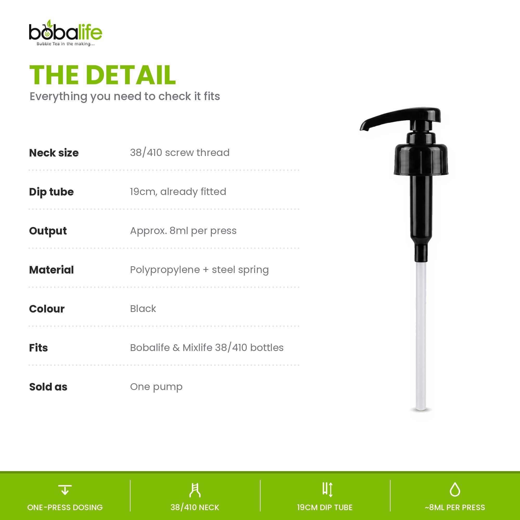 Syrup Pump Dispenser (Black) - Image 5
