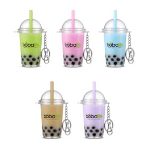 Bobalife boba keyring set of 5, one of each colour