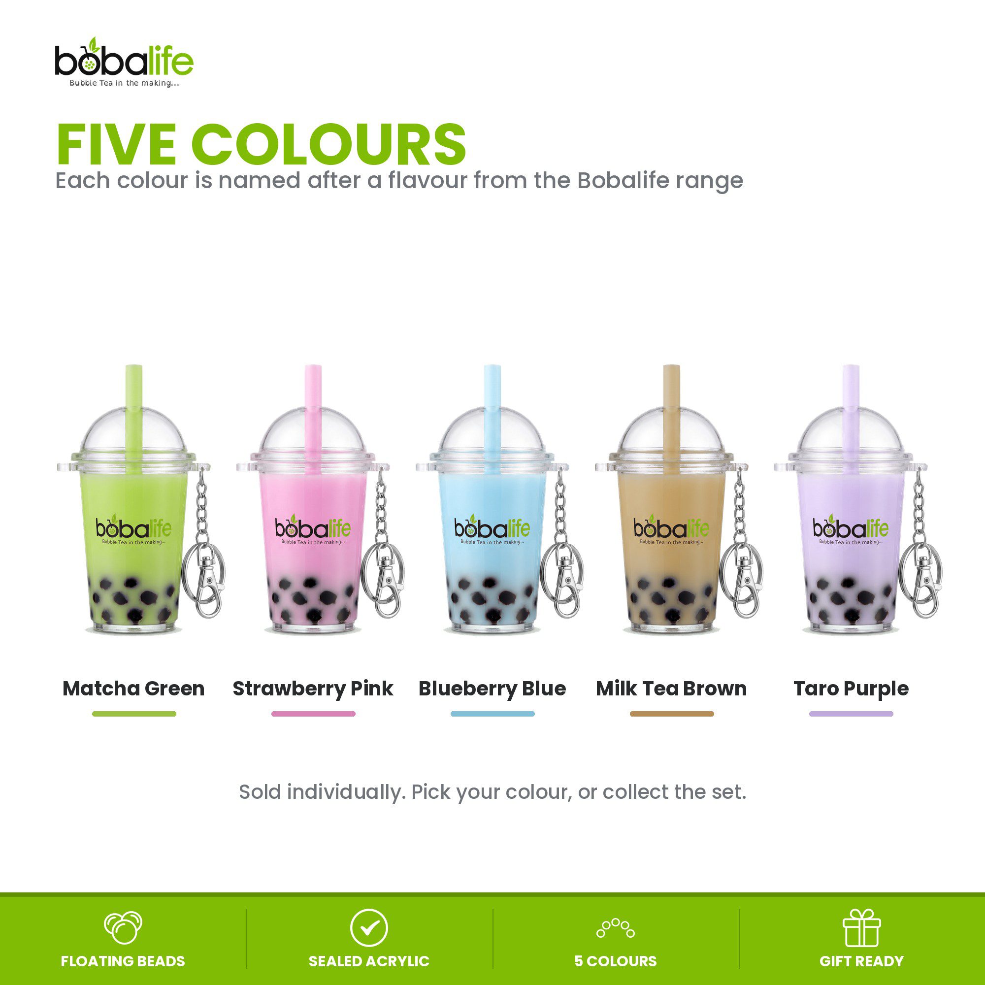 Bobalife boba keyring set of 5, image 3