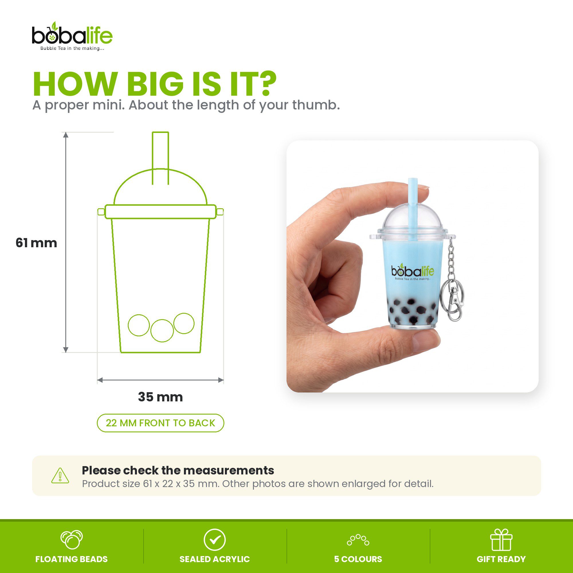 Bobalife boba keyring set of 5, image 4