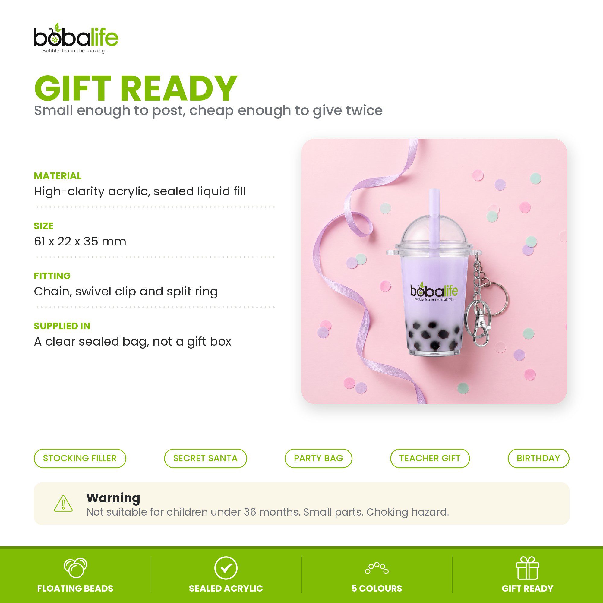 Bobalife boba keyring set of 5, image 6